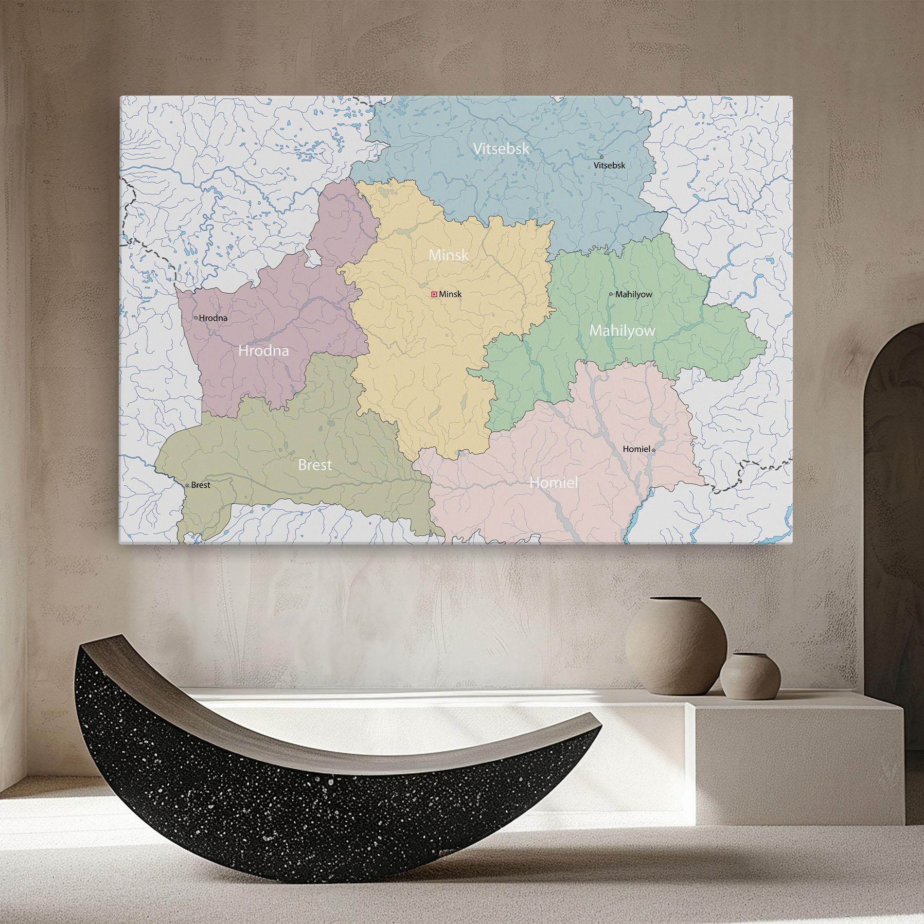 Vászonkép Belarus Map mockup 8