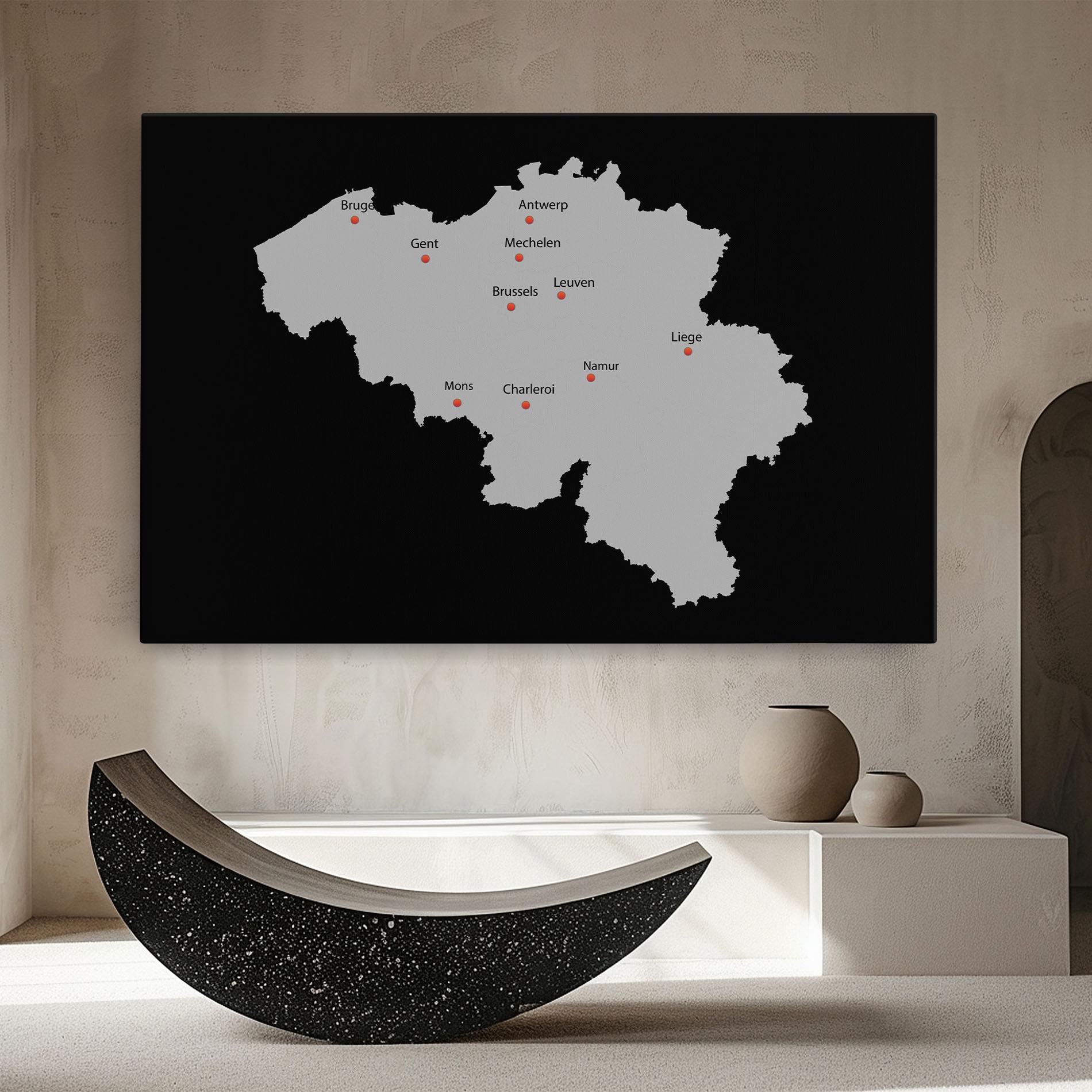 Vászonkép Belgium Map mockup 8