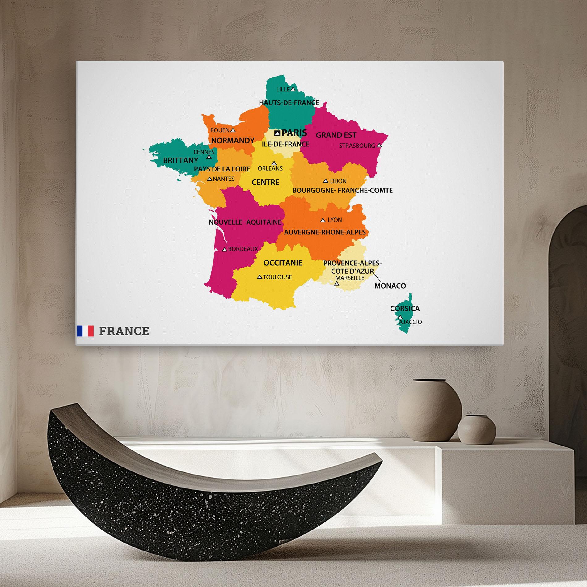 Vászonkép France Color Map mockup 8