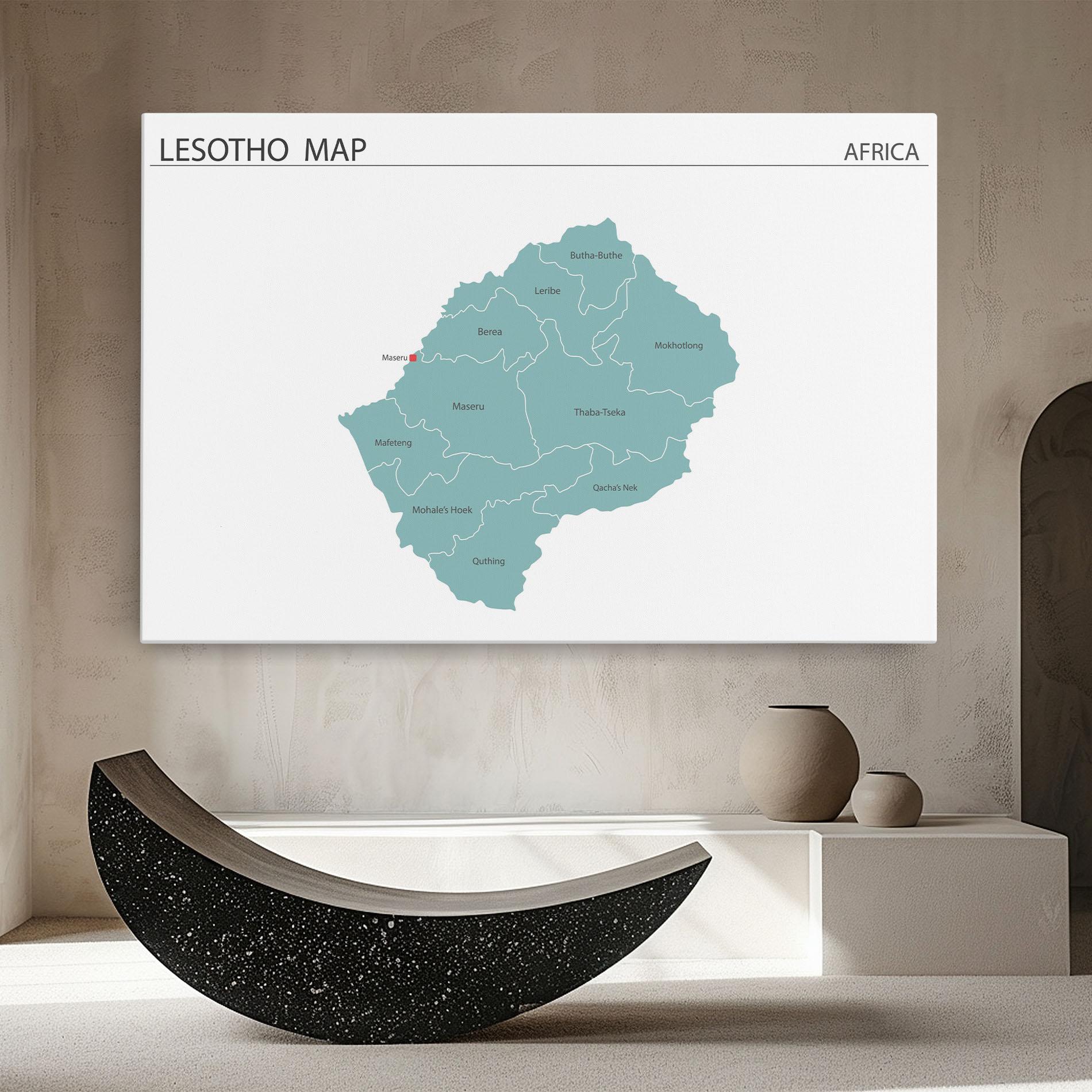 Vászonkép Lesotho Map mockup 8
