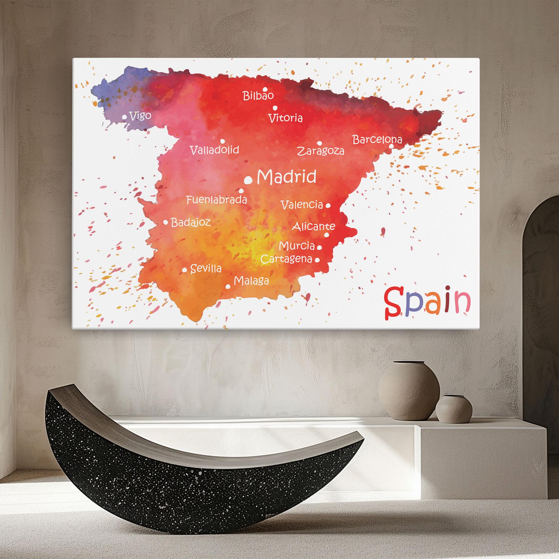 Vászonkép Spain Map mockup 8