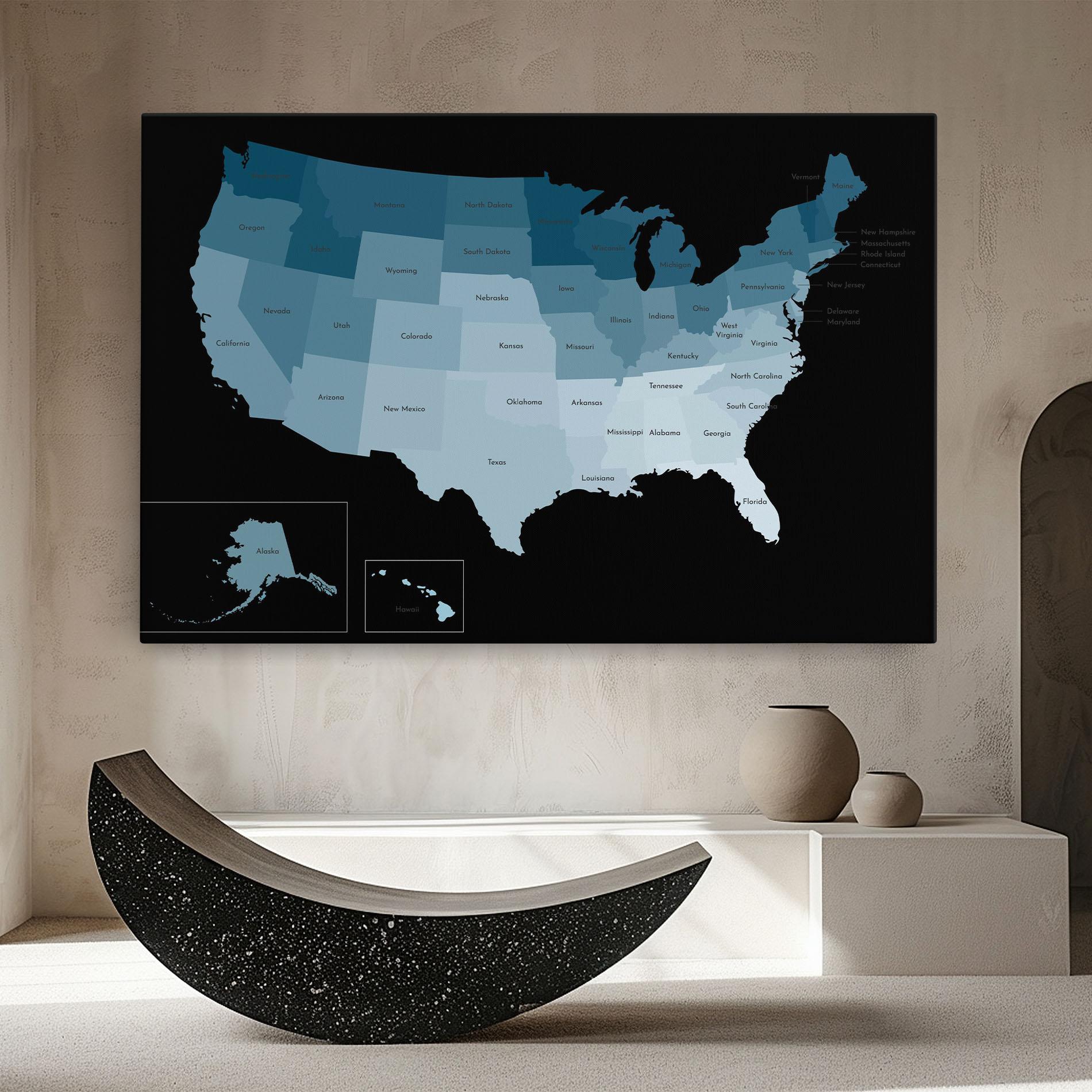 Vászonkép Sua Blue Map mockup 8