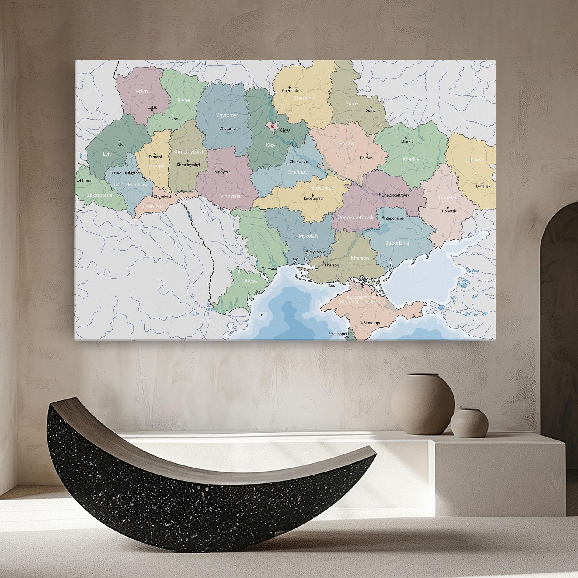 Vászonkép Ukraine Map mockup 8