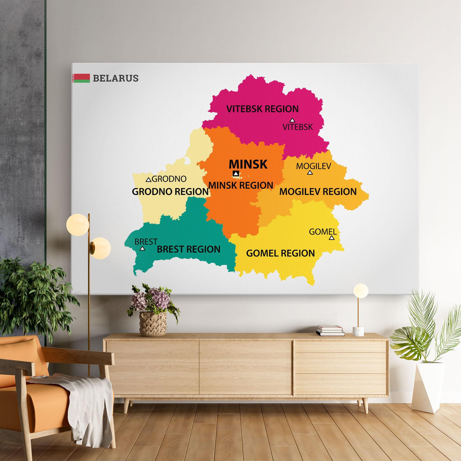 Vászonkép Belarus Color Map mockup 9