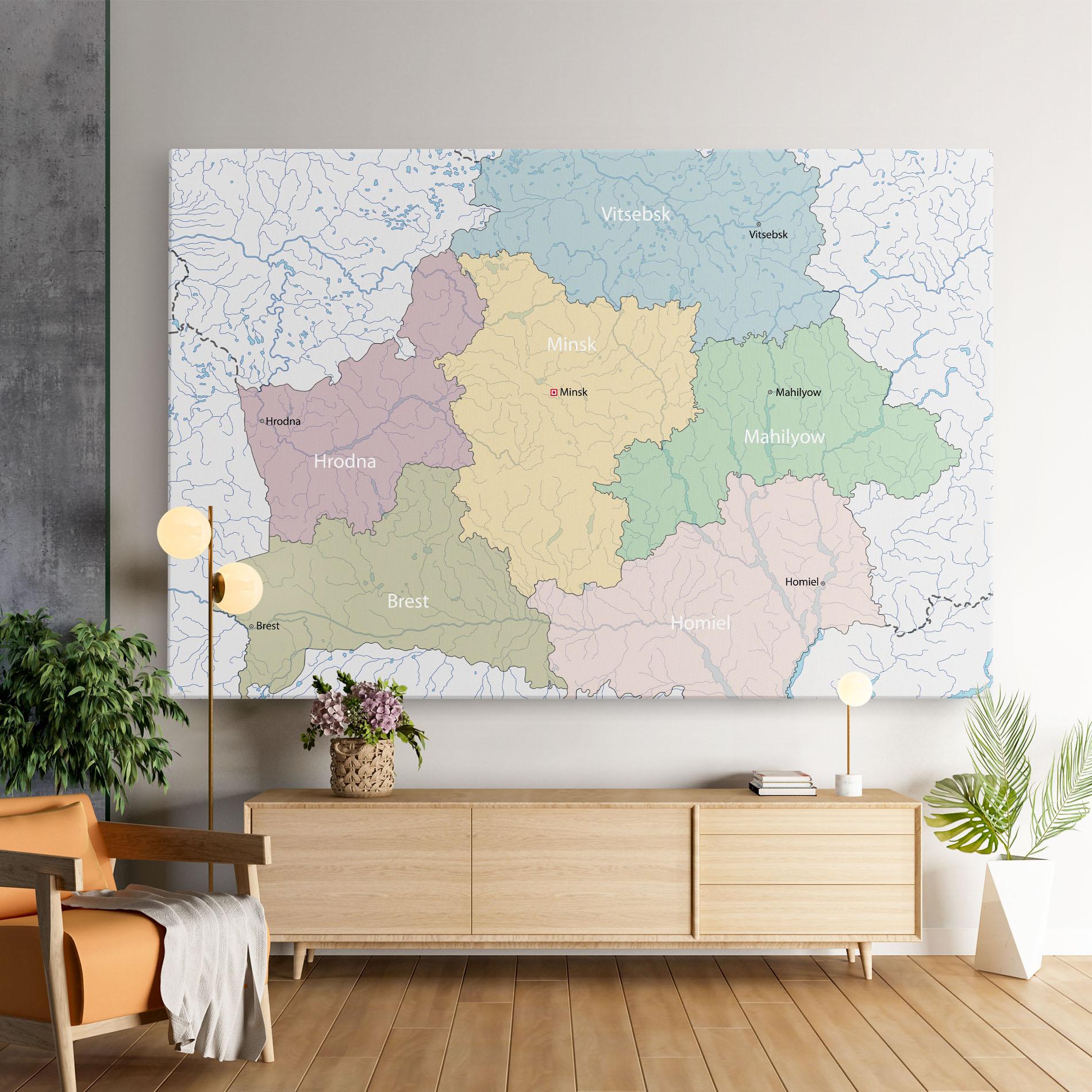 Vászonkép Belarus Map mockup 9