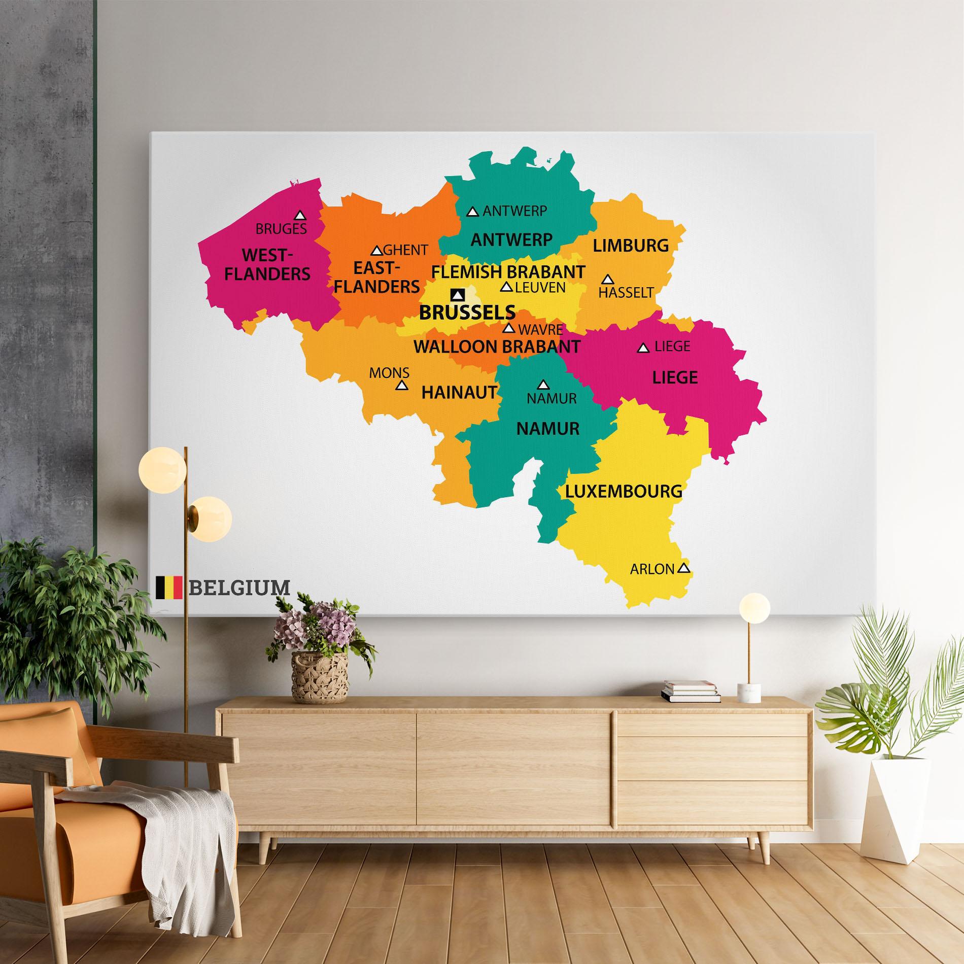 Vászonkép Belgium Color Map mockup 9