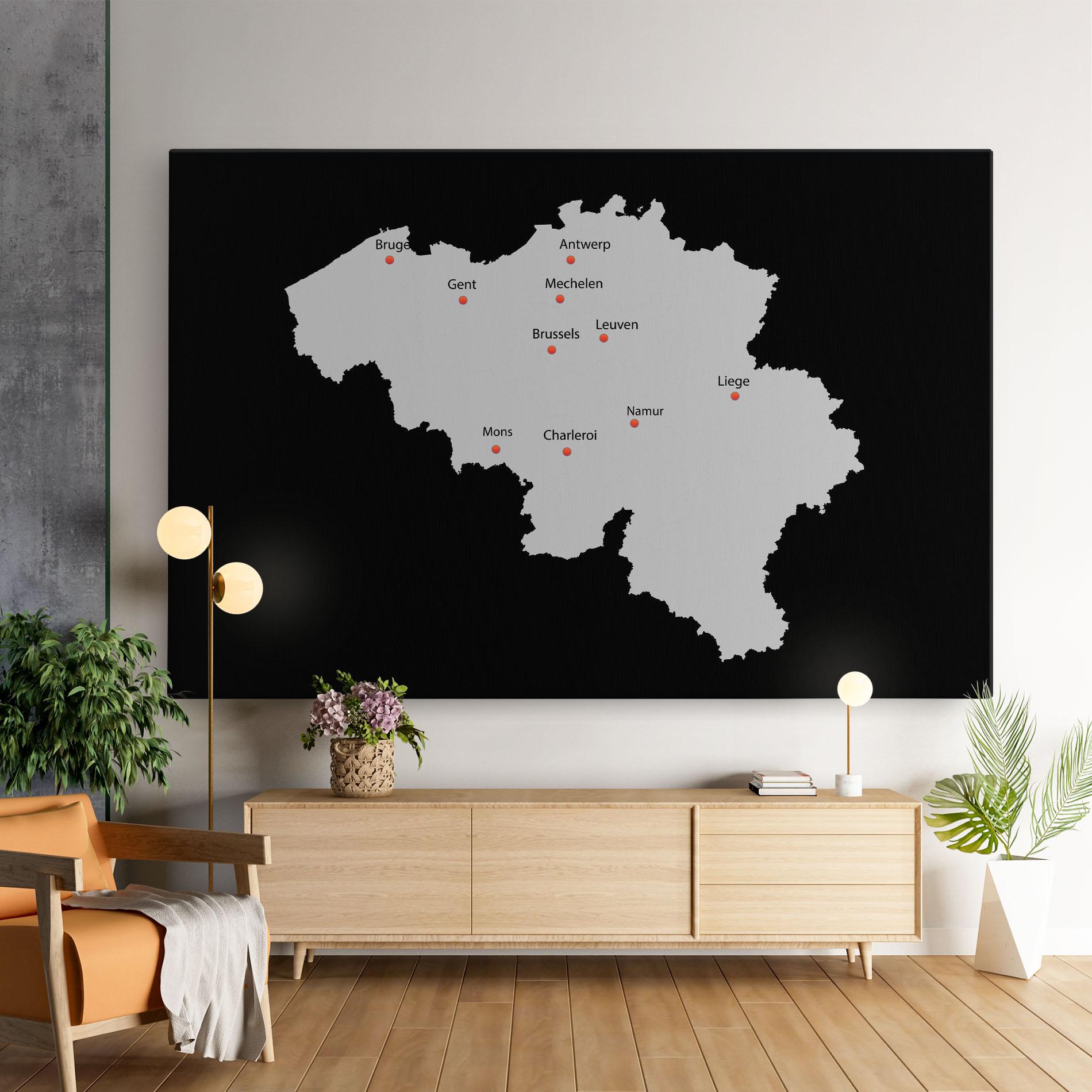 Vászonkép Belgium Map mockup 9