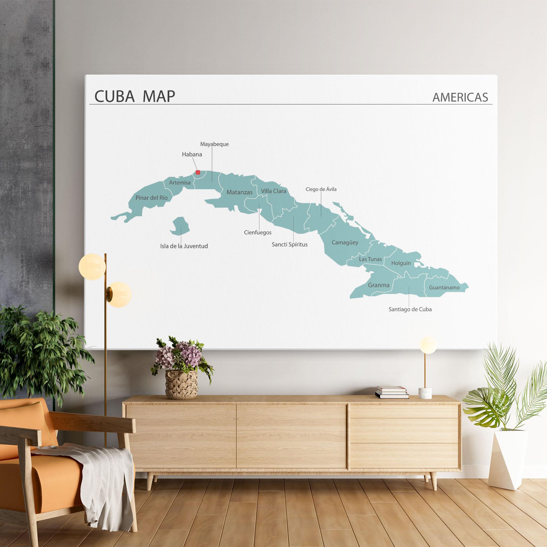 Vászonkép Cuba Map mockup 9