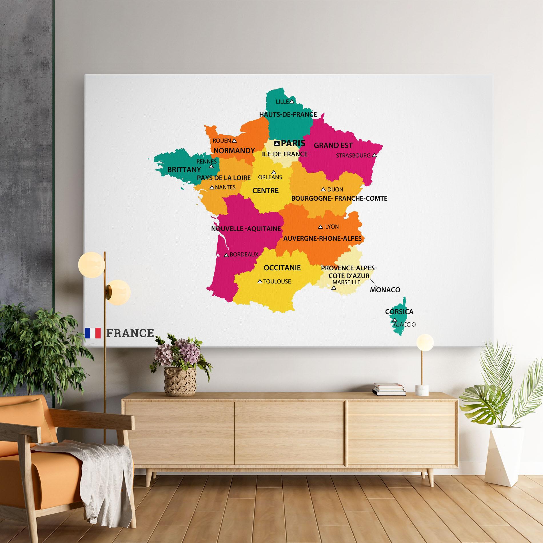 Vászonkép France Color Map mockup 9