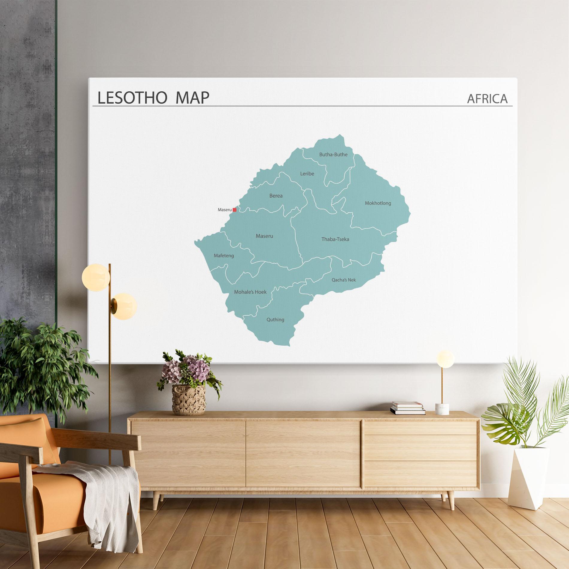 Vászonkép Lesotho Map mockup 9