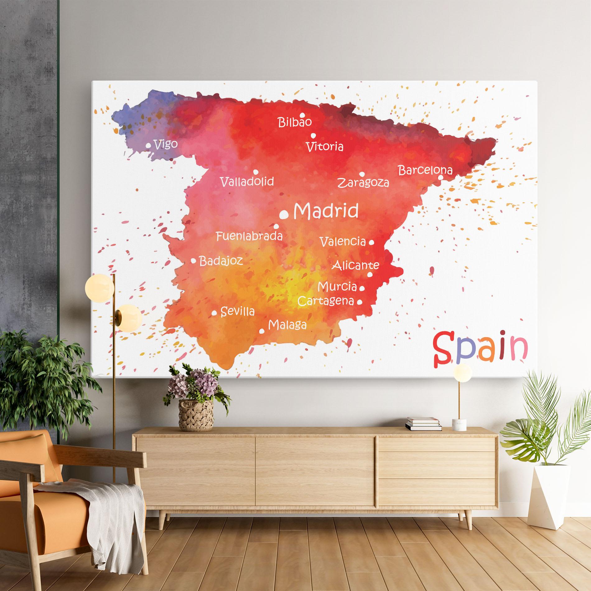 Vászonkép Spain Map mockup 9