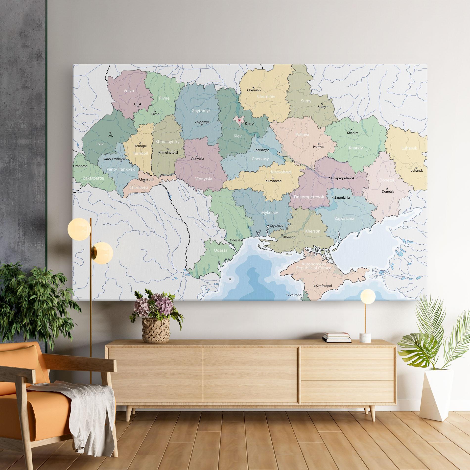 Vászonkép Ukraine Map mockup 9