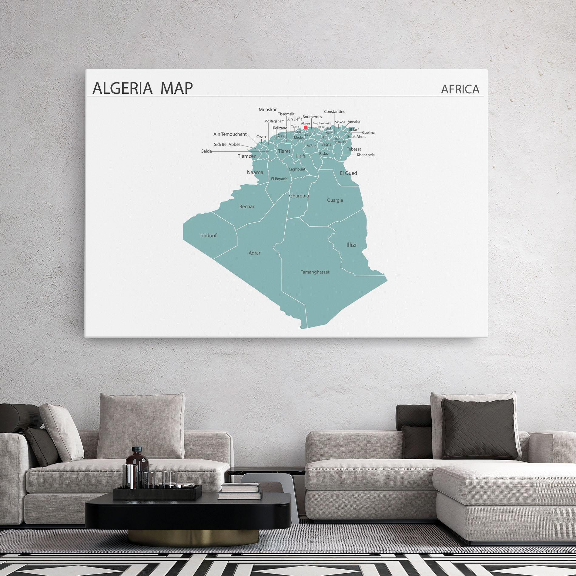 Vászonkép Algeria Map mockup 2