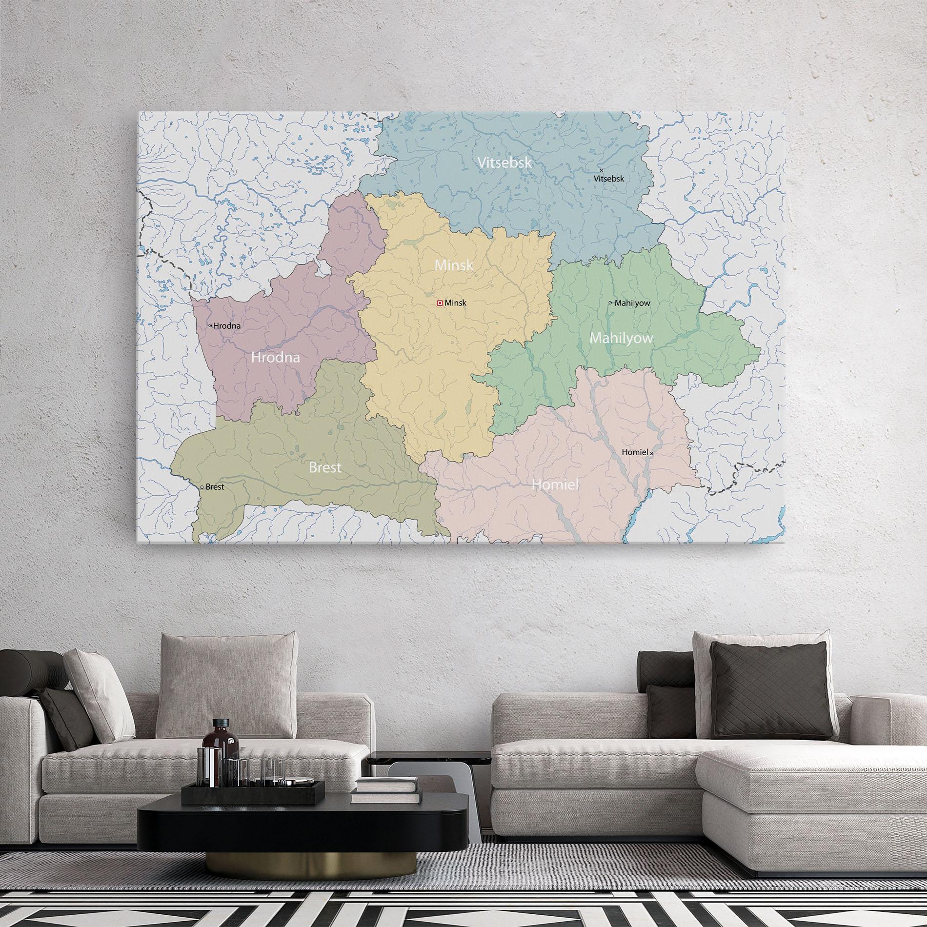 Vászonkép Belarus Map mockup 2