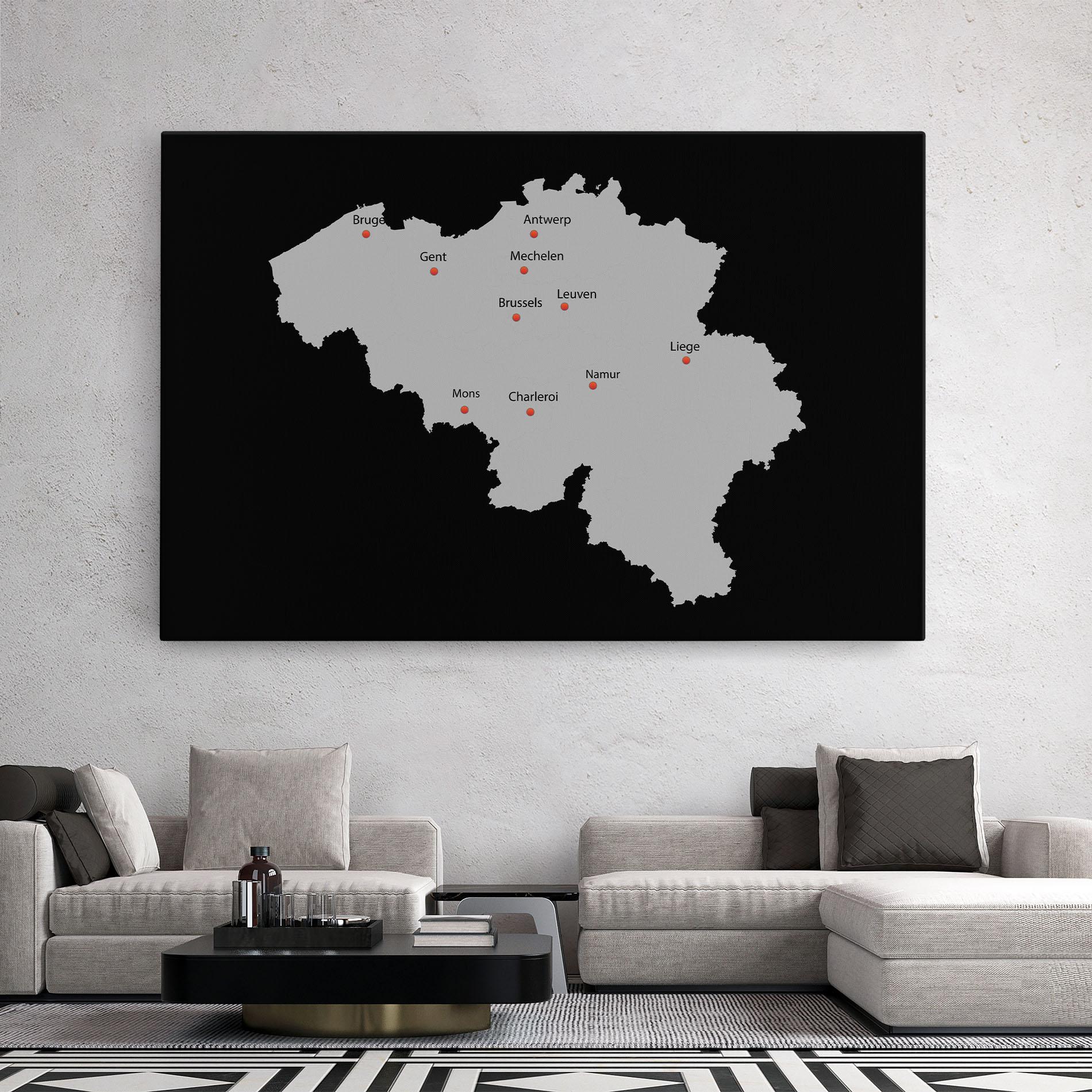 Vászonkép Belgium Map mockup 2