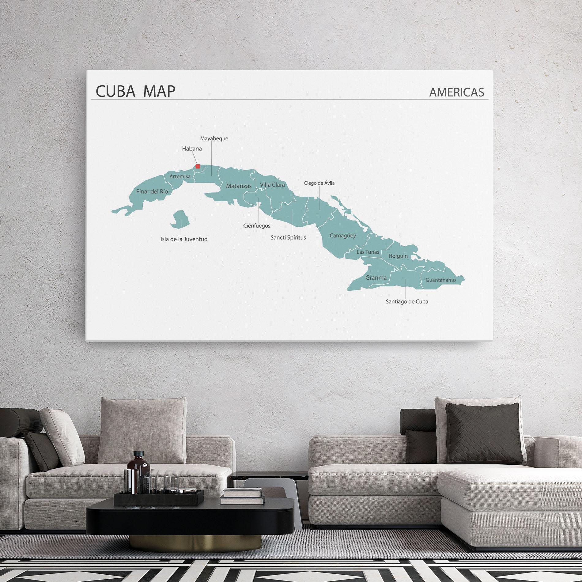 Vászonkép Cuba Map mockup 2