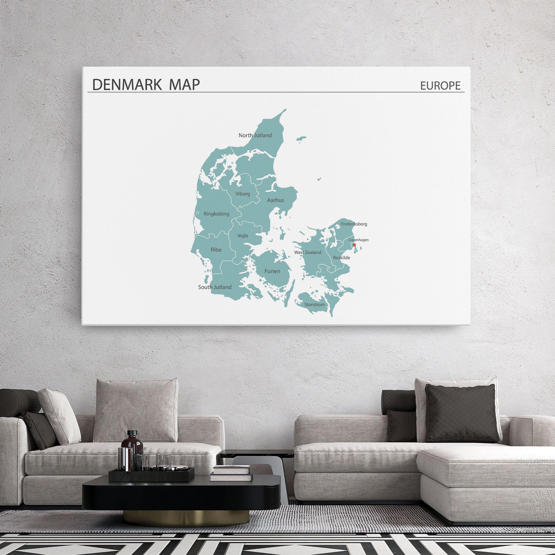 Vászonkép Denmark Map mockup 2