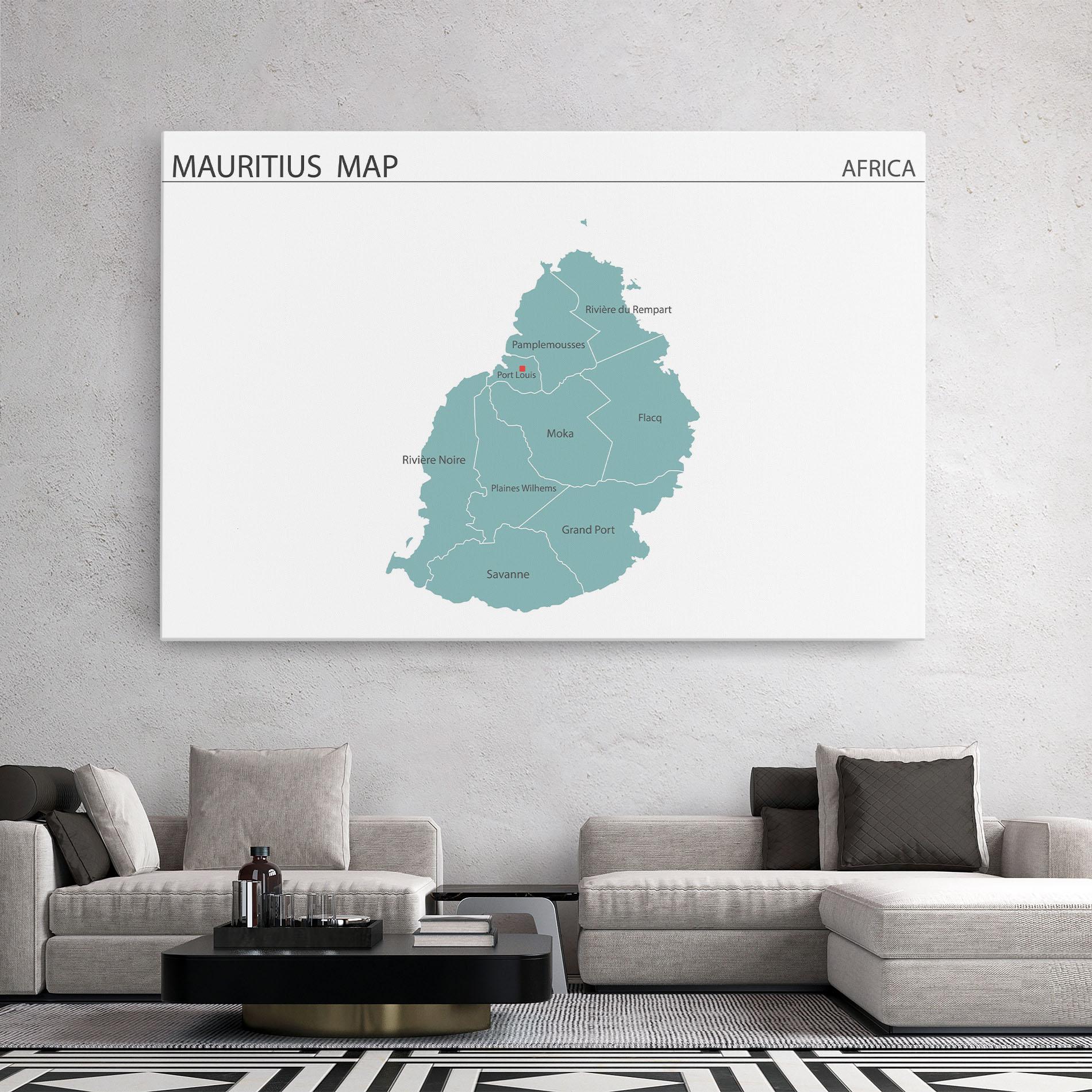 Vászonkép Mauritius Map mockup 2