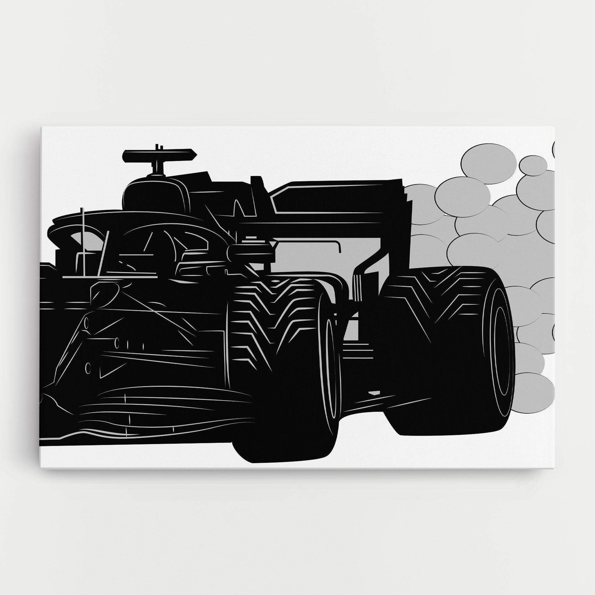 Vászonkép Car F1 Smoke mockup 0