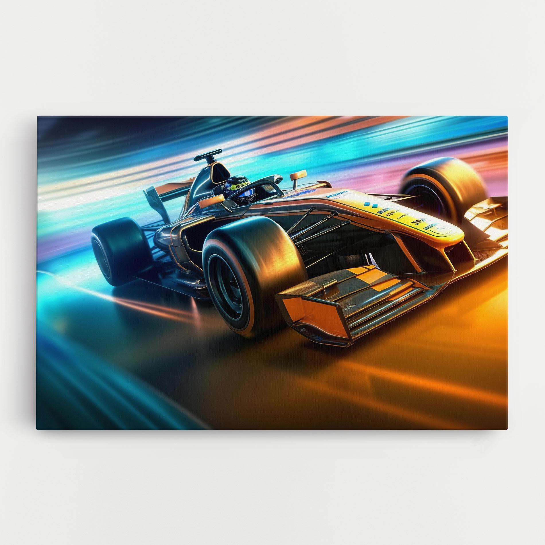 Vászonkép Yellow Blue F1 mockup 0