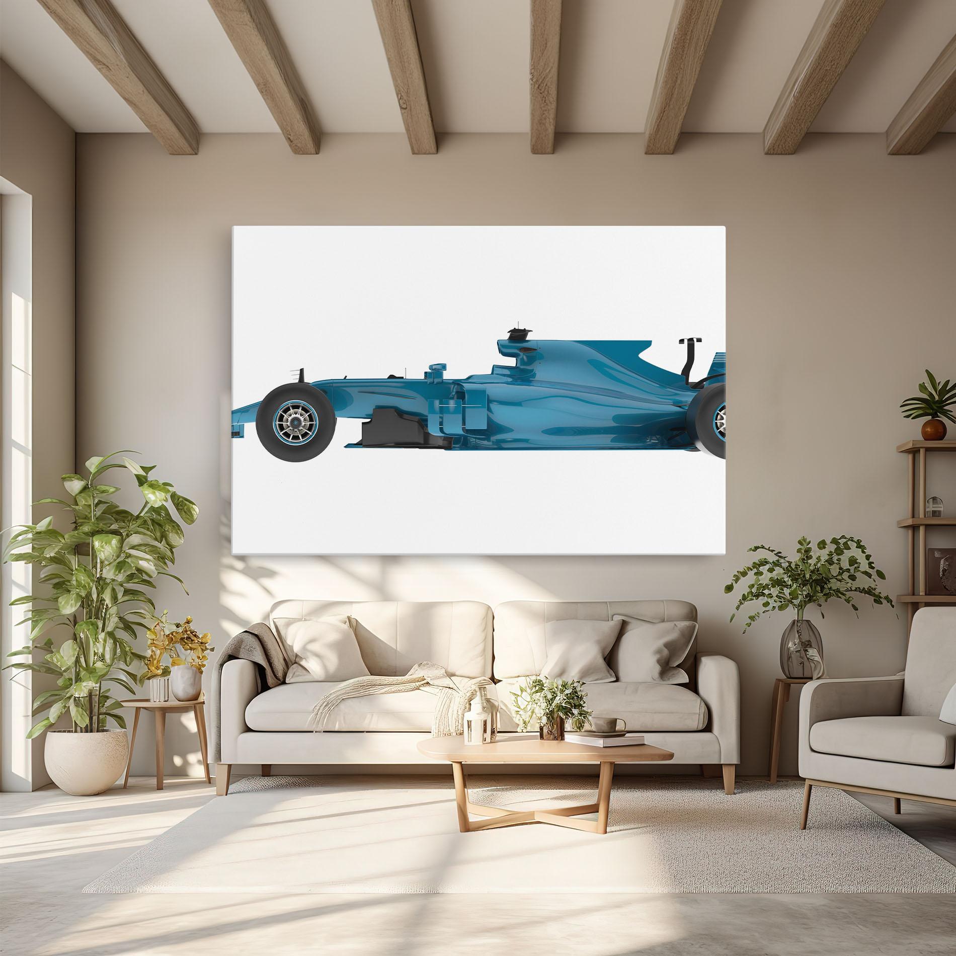 Vászonkép Blue F1 Toy mockup 6