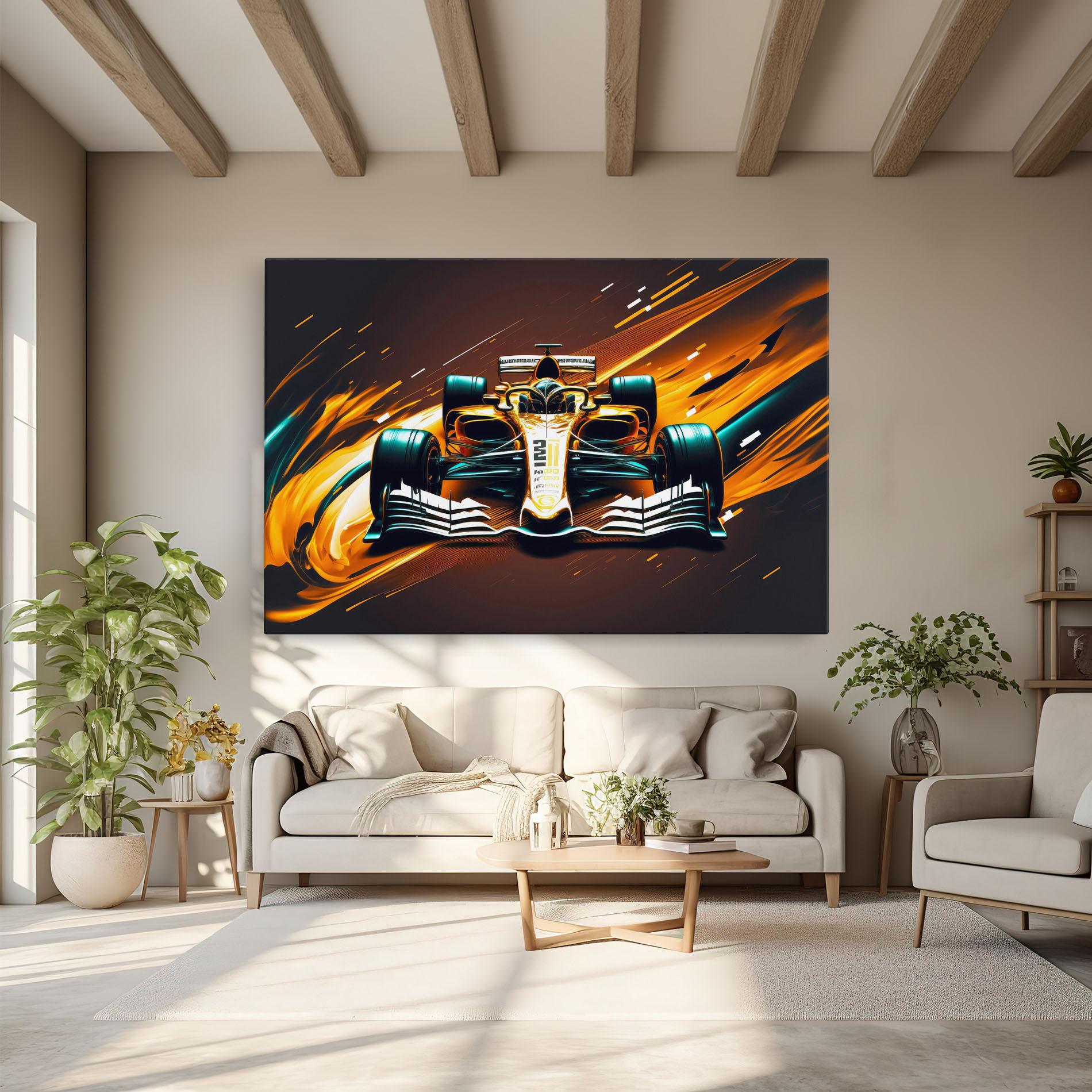 Vászonkép Orange Racing Car mockup 6