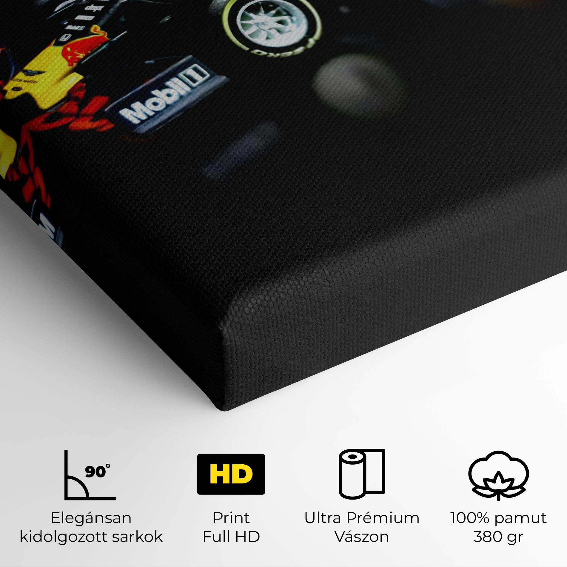 Vászonkép Black Yellow F1 mockup 4