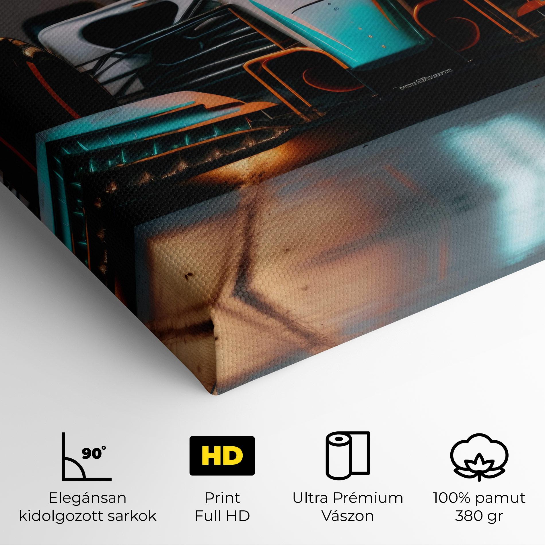 Vászonkép Blue White F1 mockup 4