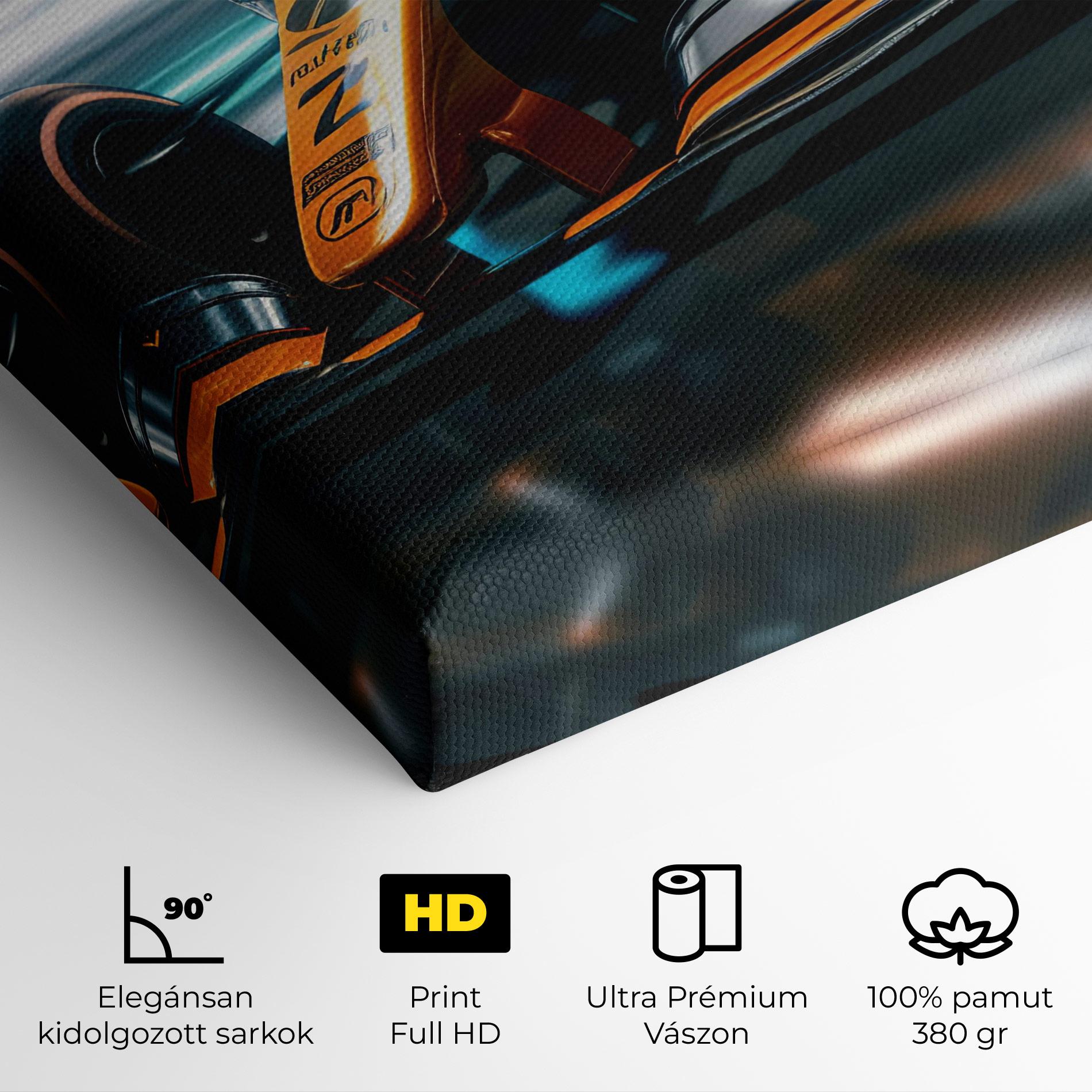 Vászonkép Orange F1 Car mockup 4