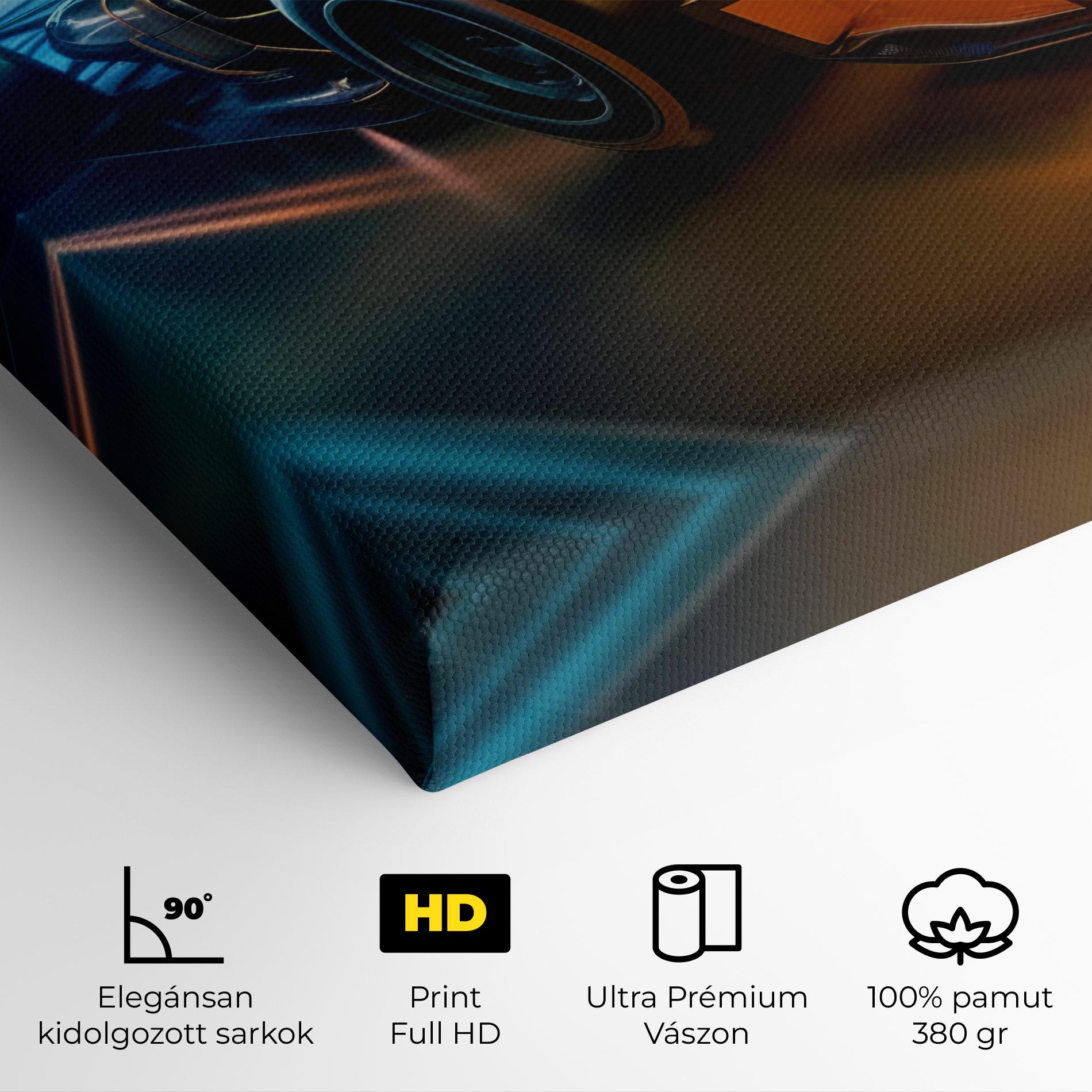 Vászonkép Yellow Blue F1 mockup 4