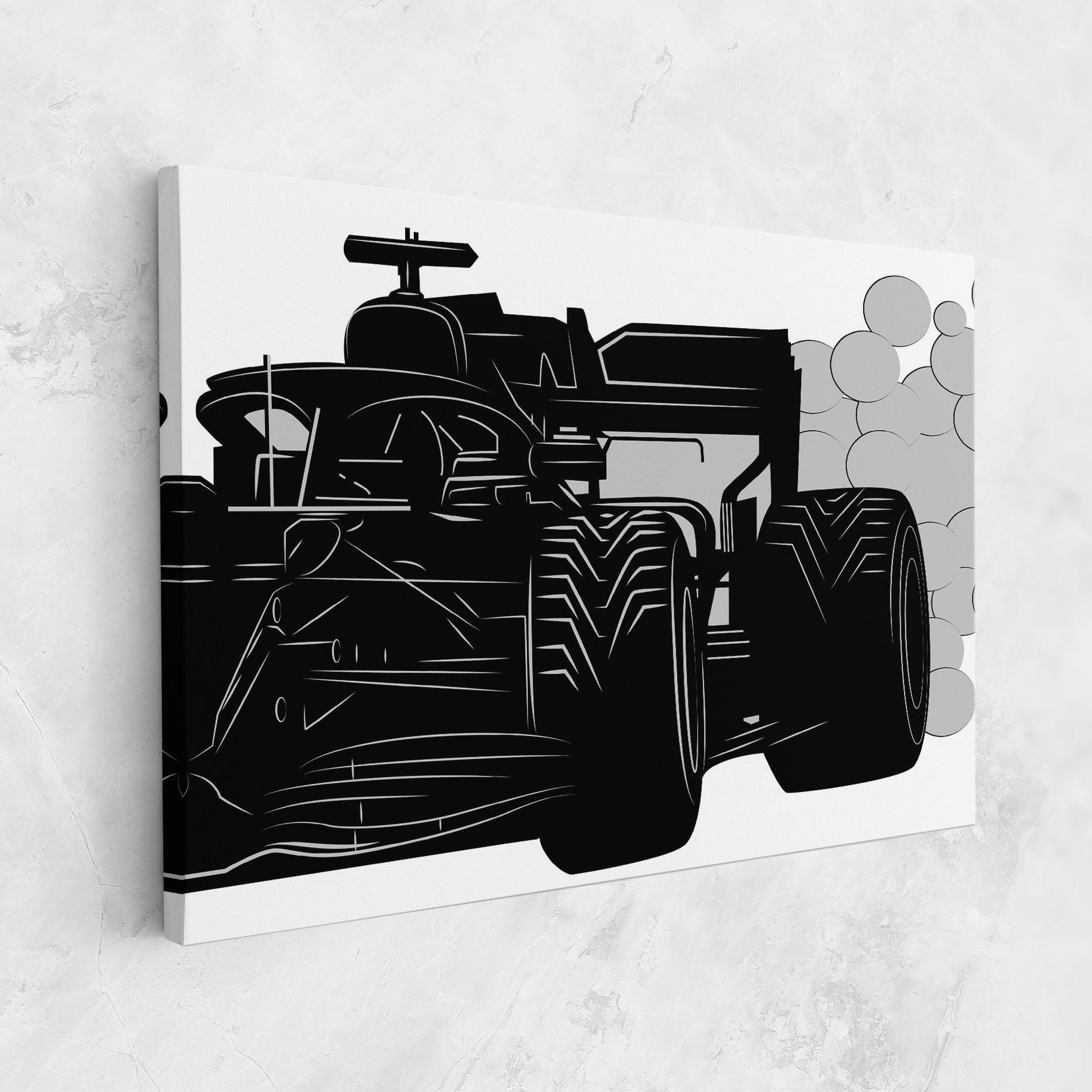 Vászonkép Car F1 Smoke mockup 1