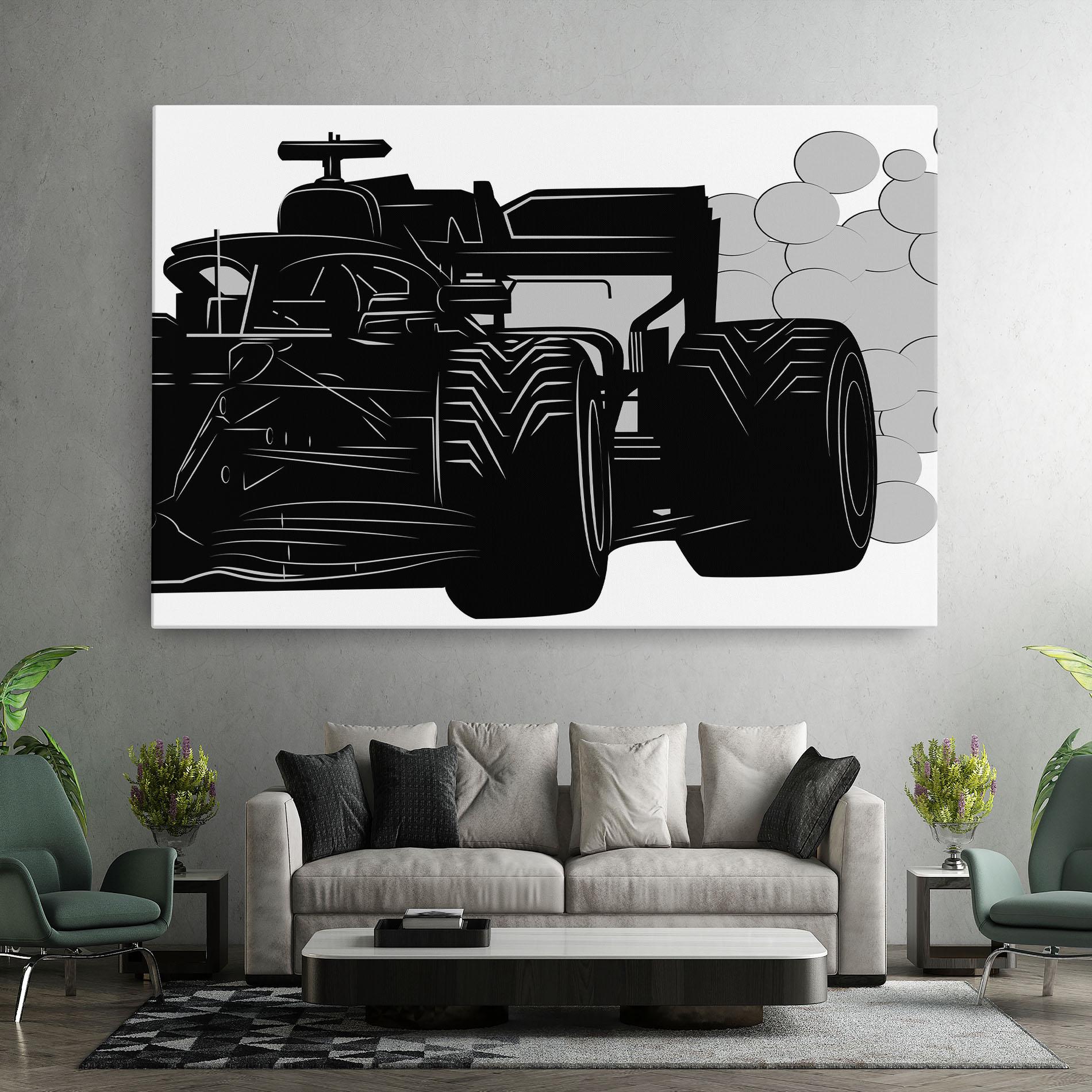 Vászonkép Car F1 Smoke mockup 7
