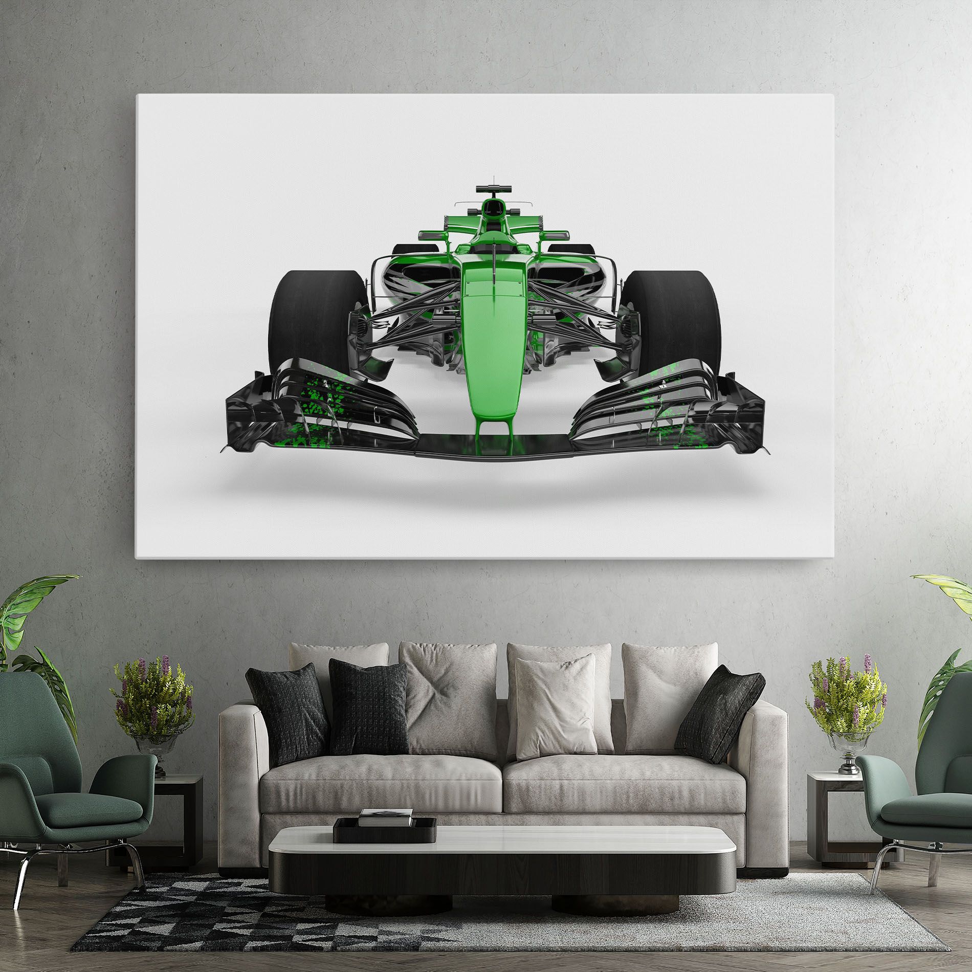 Green F1 Car mockup 7
