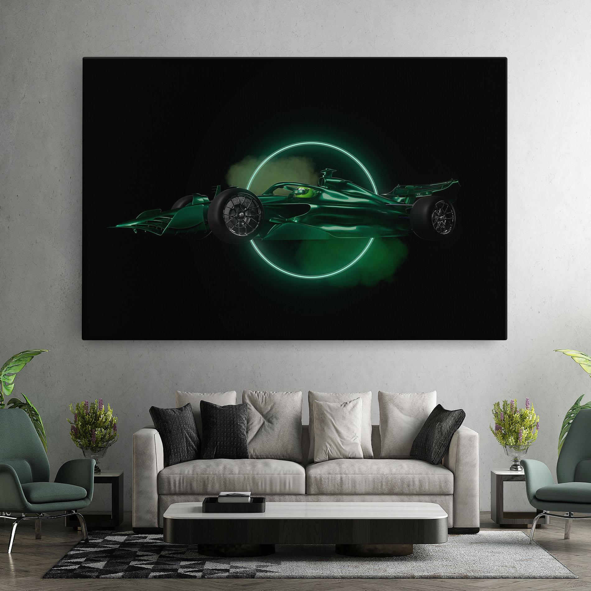 Vászonkép Green Racing Car mockup 7