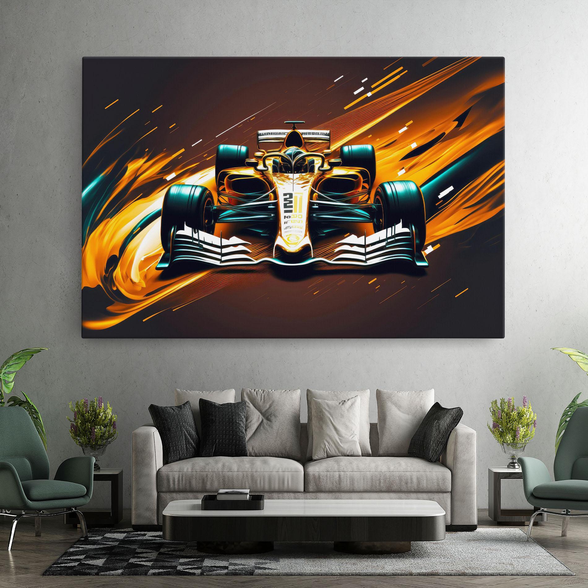 Vászonkép Orange Racing Car mockup 7