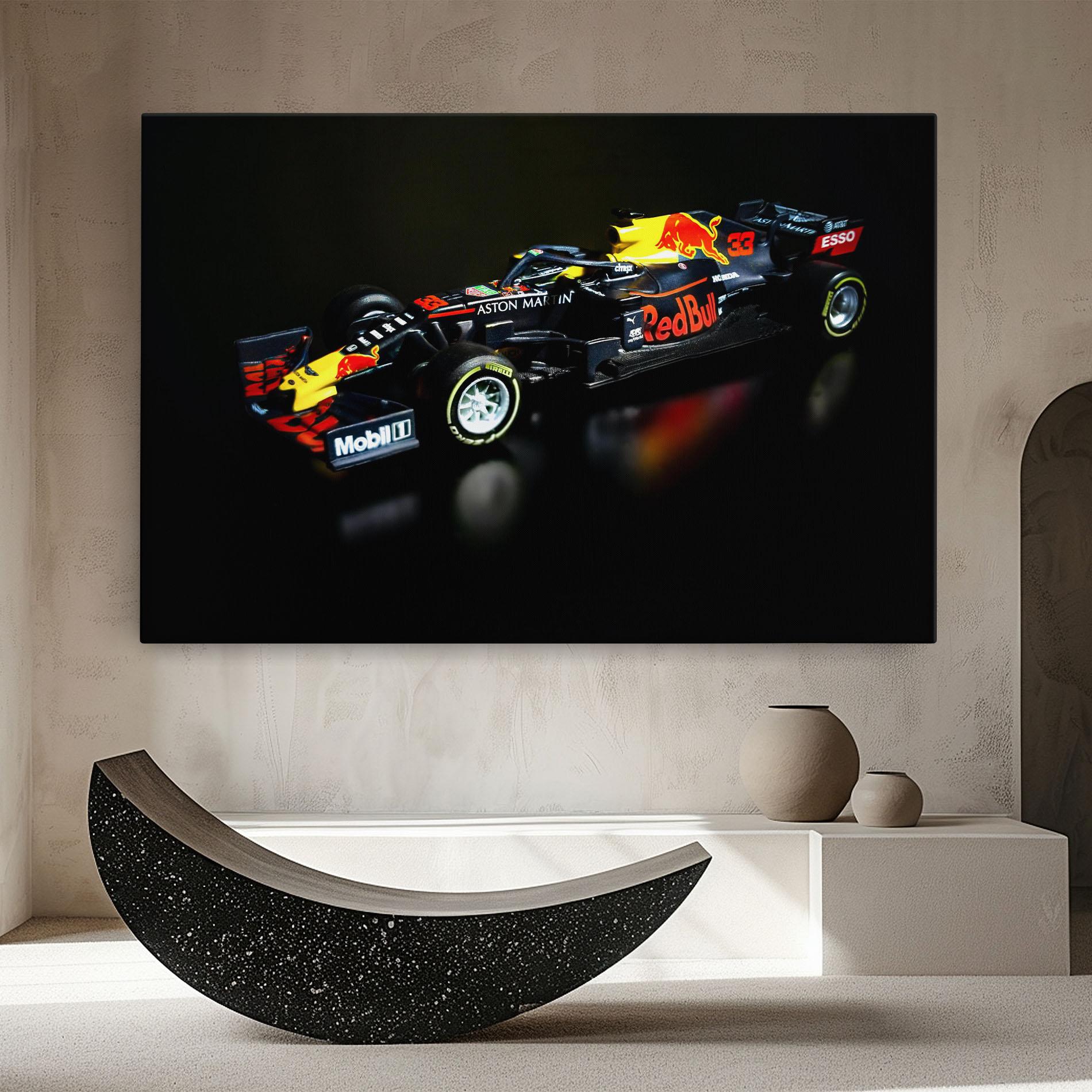 Vászonkép Black Yellow F1 mockup 8