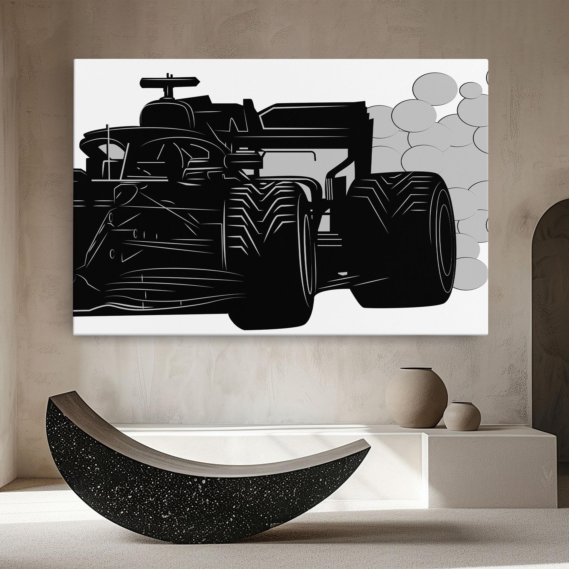 Vászonkép Car F1 Smoke mockup 8