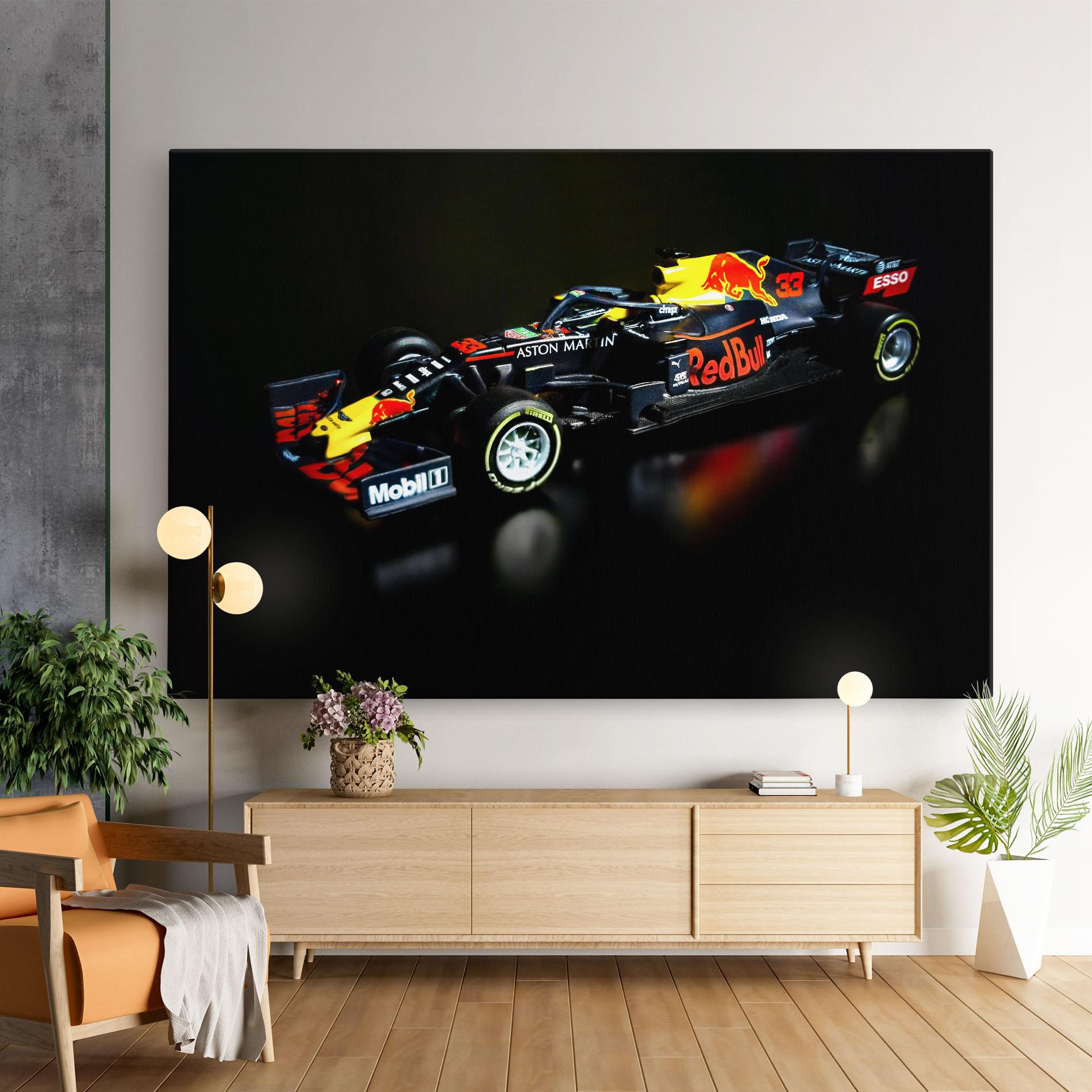 Vászonkép Black Yellow F1 mockup 9