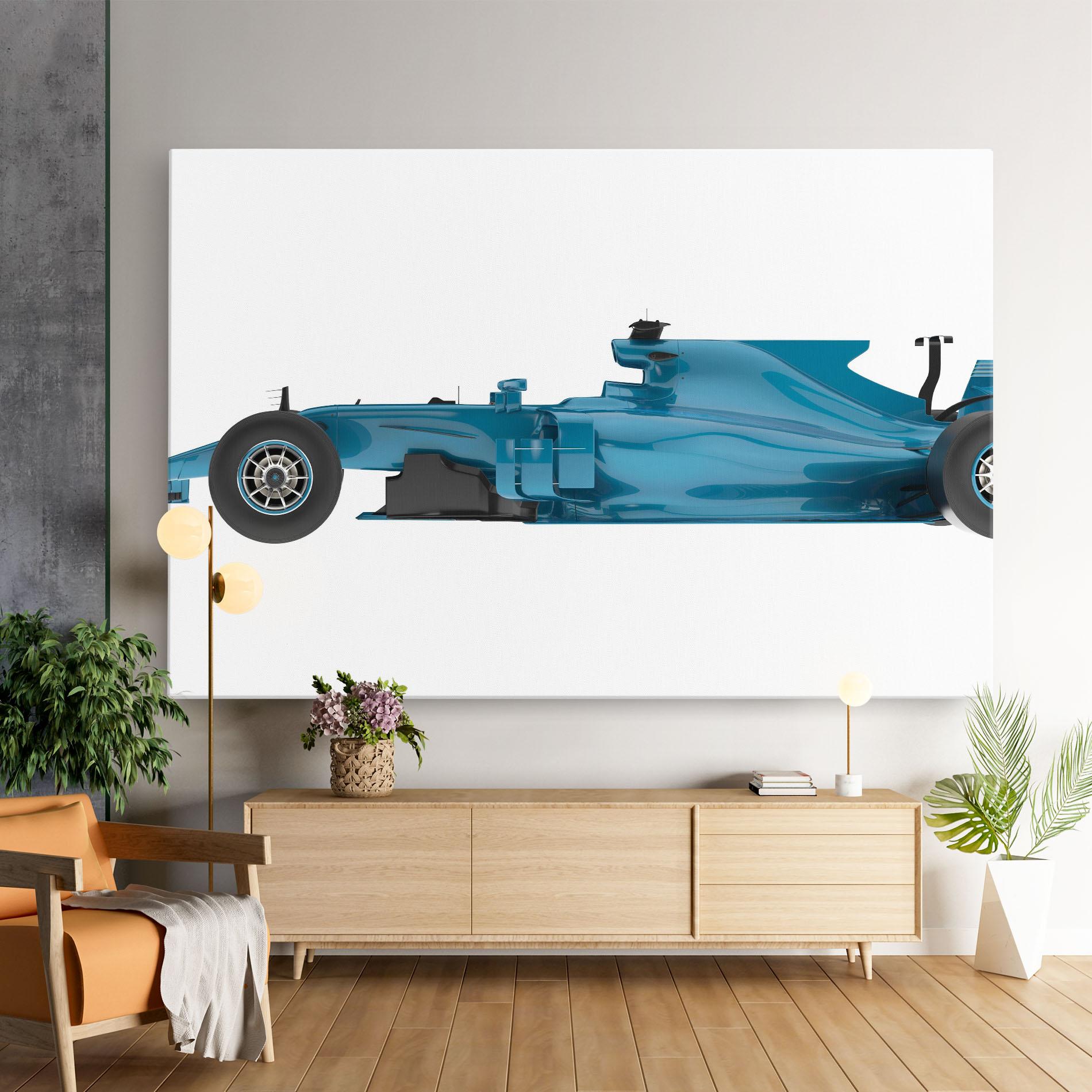 Vászonkép Blue F1 Toy mockup 9