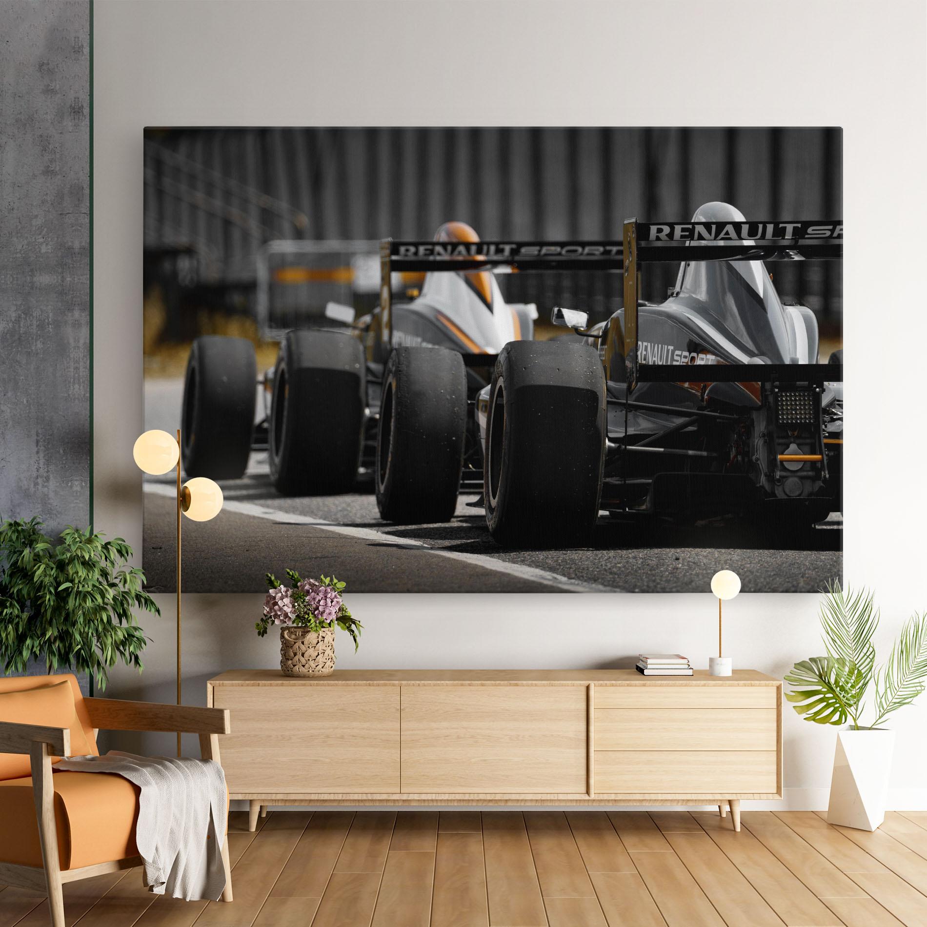 Vászonkép Grey F1 Cars mockup 9