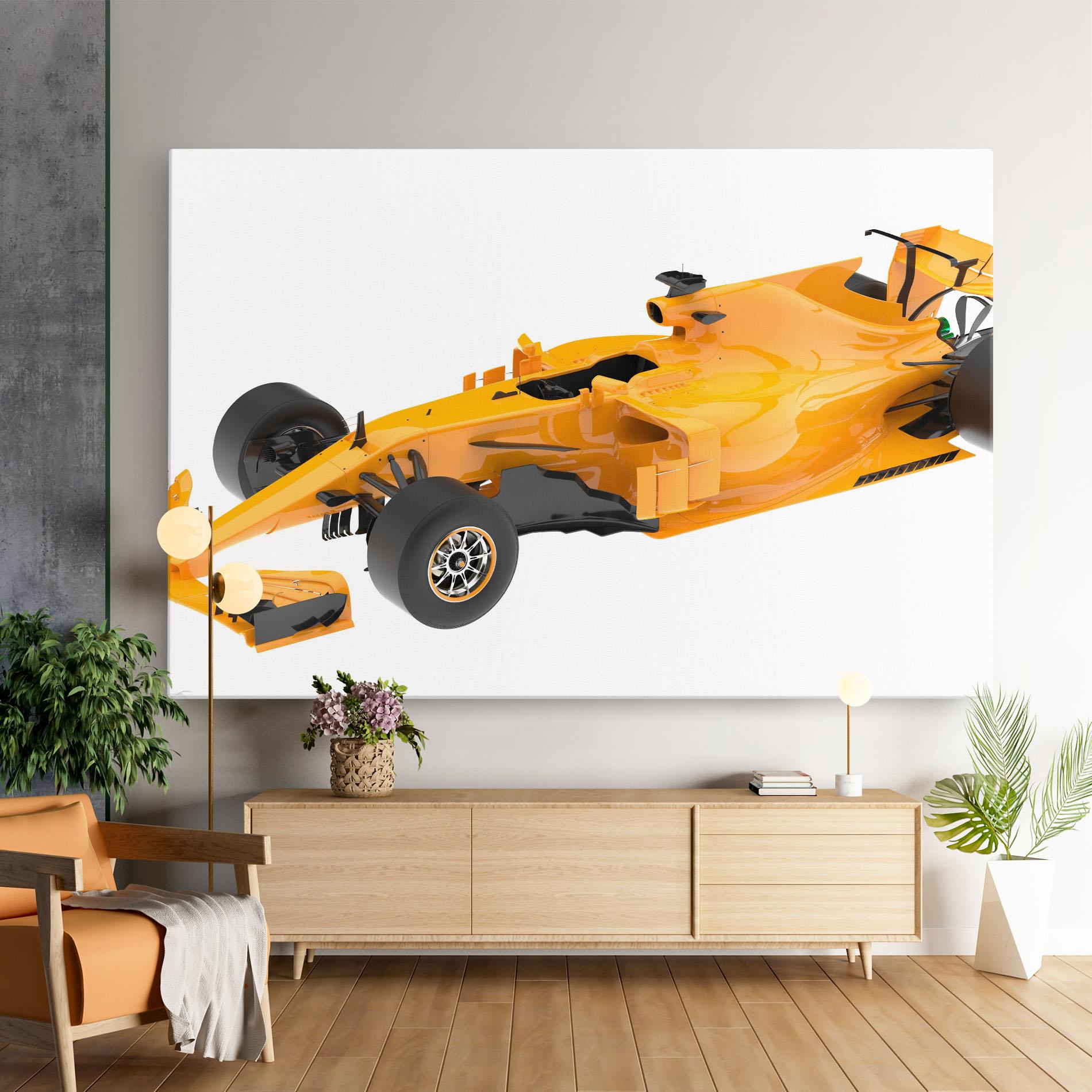 Vászonkép Yellow F1 Toy mockup 9