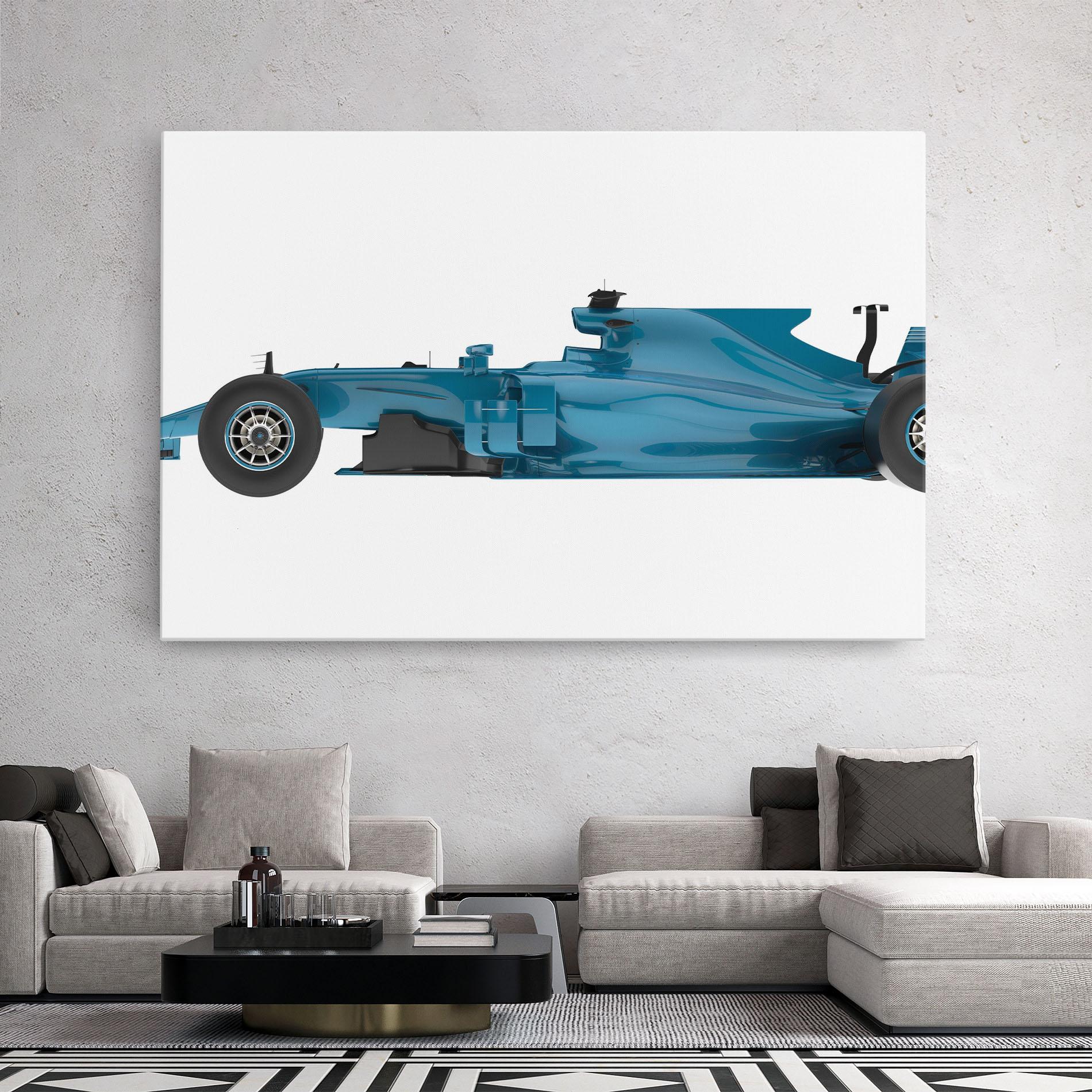 Vászonkép Blue F1 Toy mockup 2