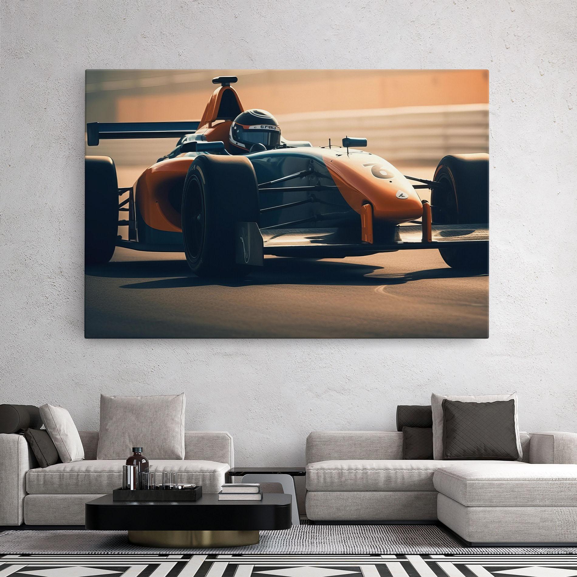 Vászonkép Orange Black F1 mockup 2