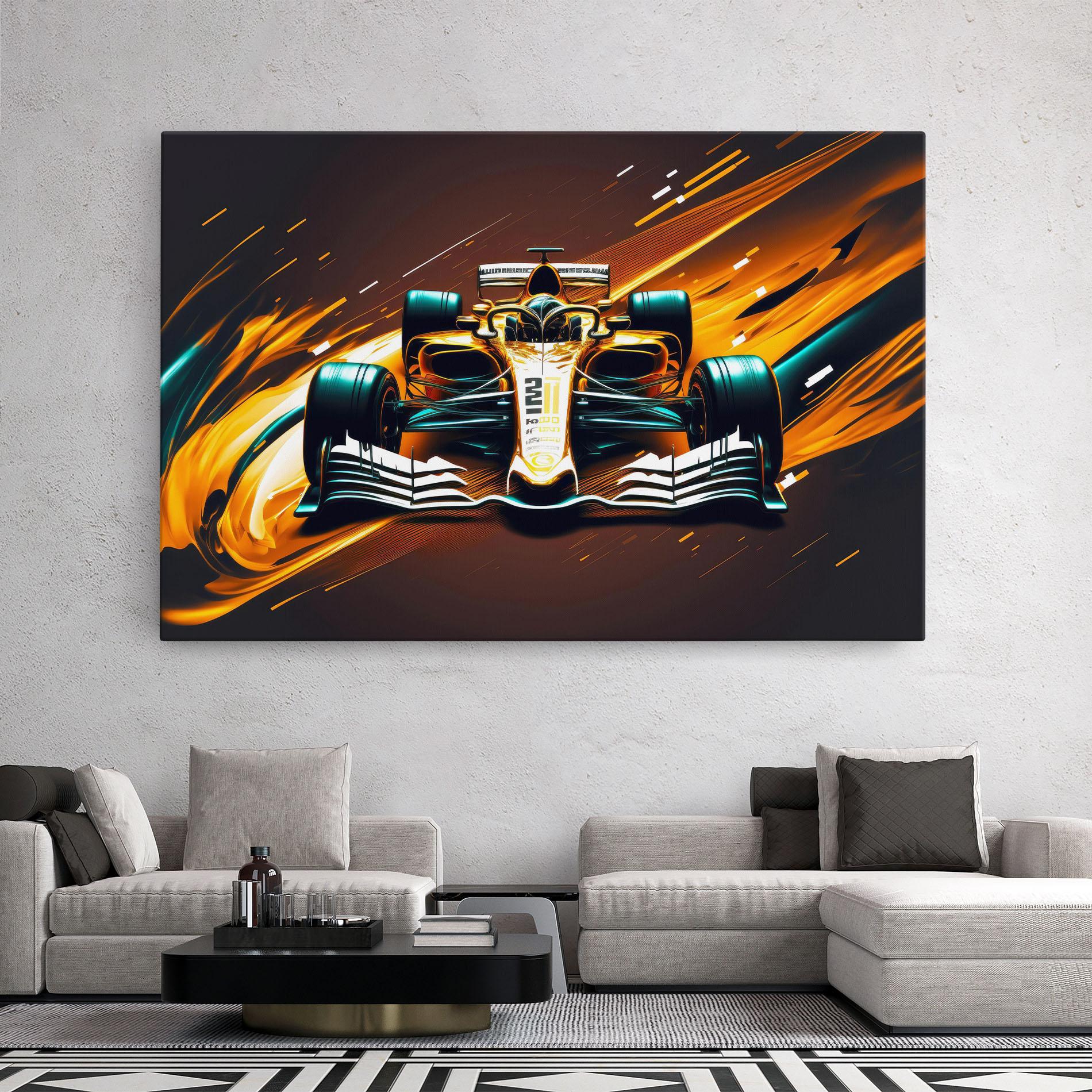 Vászonkép Orange Racing Car mockup 2