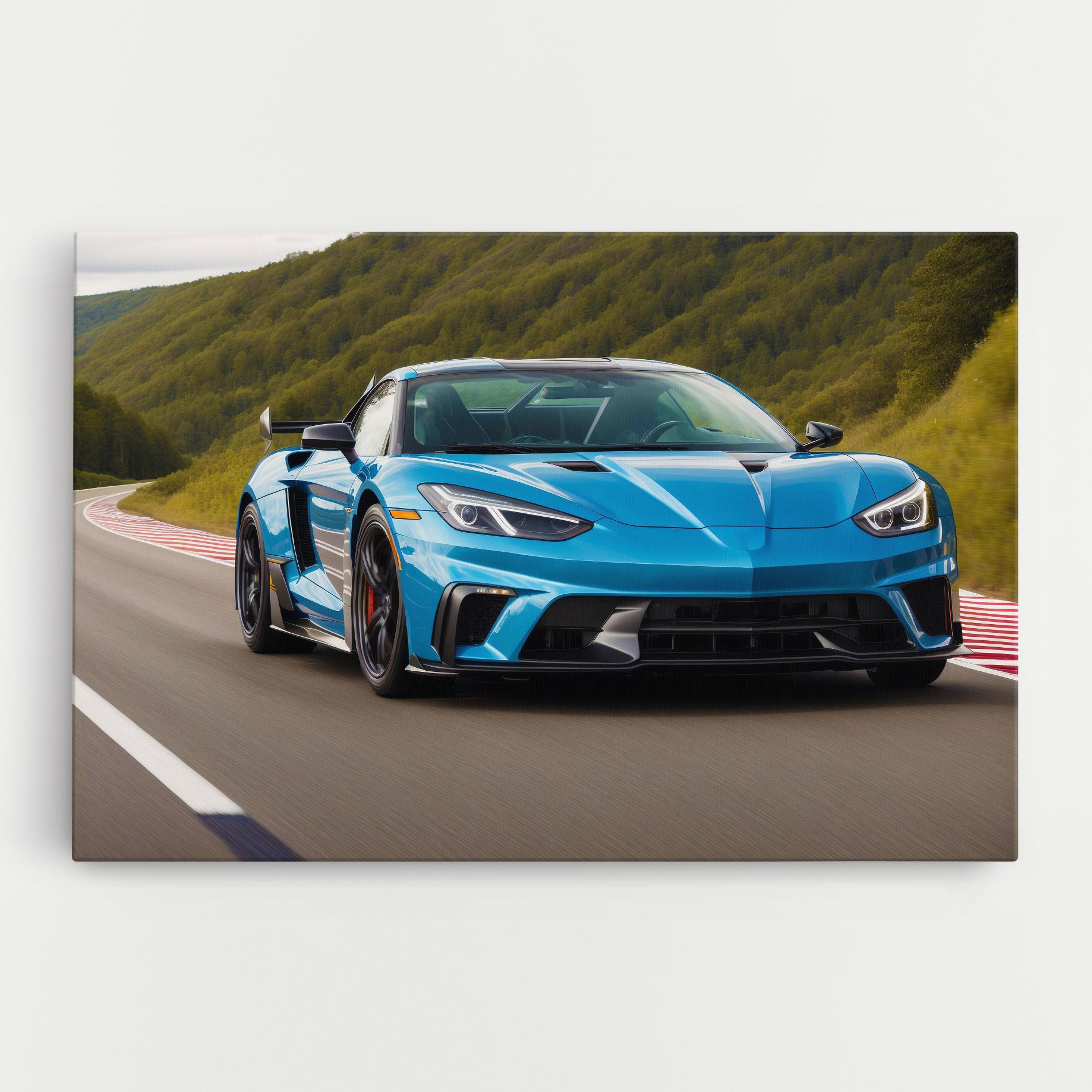Blue Sport Car mockup 0