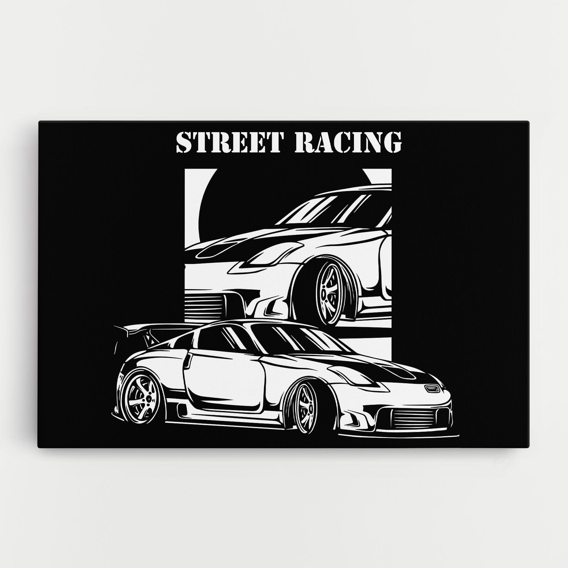 Vászonkép Car Street Racing mockup 0