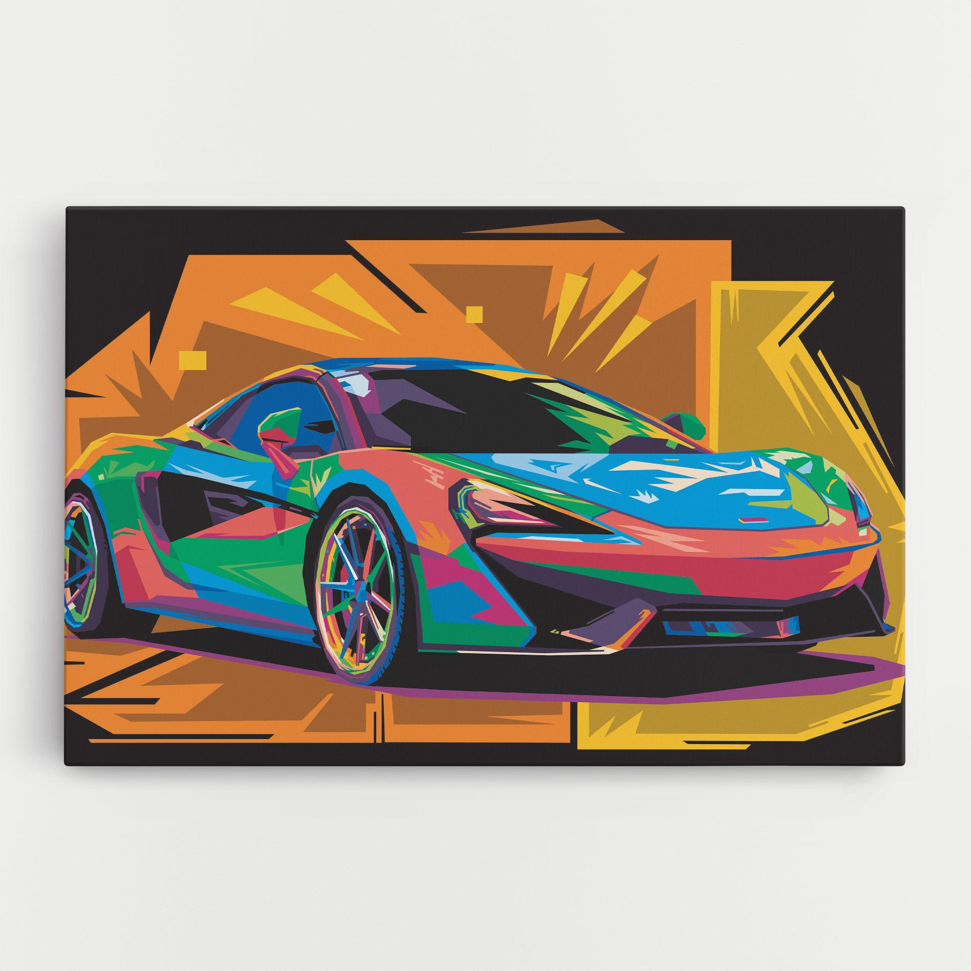 Vászonkép Colorful Sport Car mockup 0