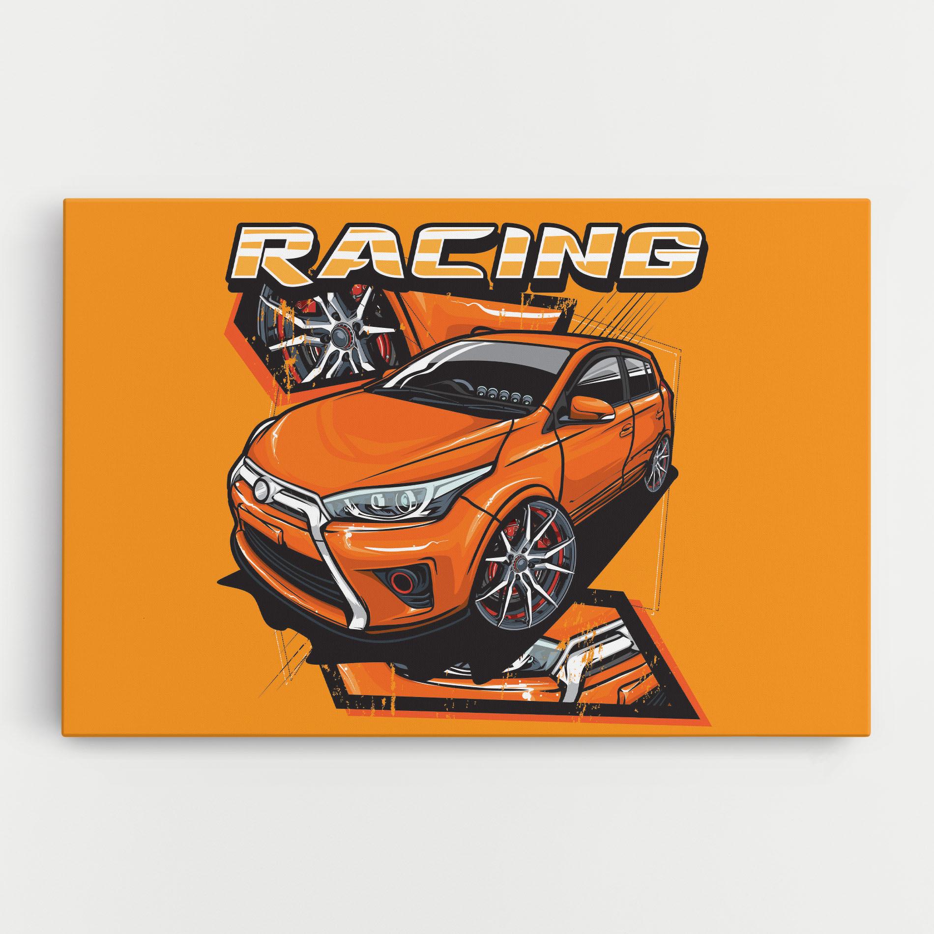 Vászonkép Racing Orange Car mockup 0