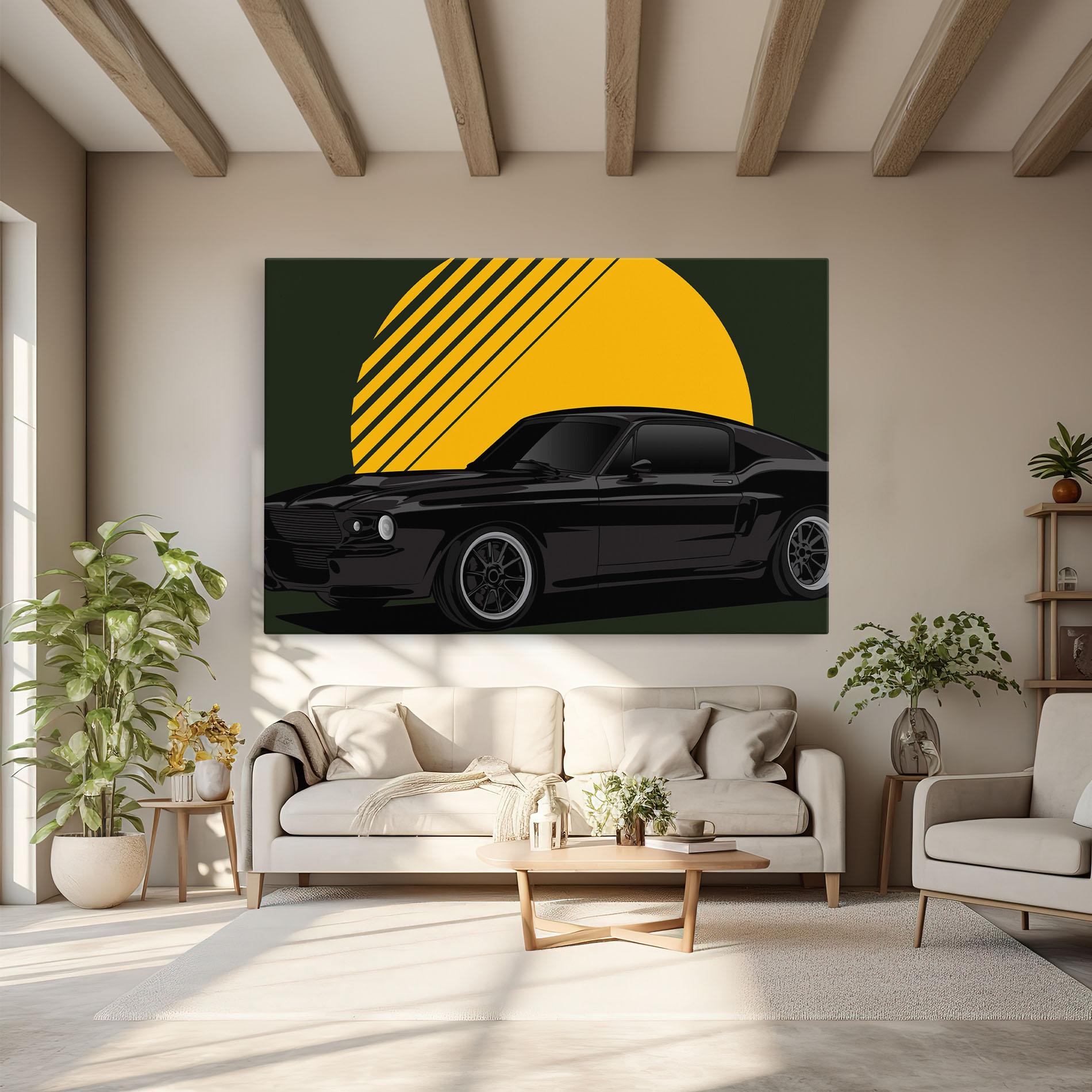 Vászonkép Black Car Sun mockup 6