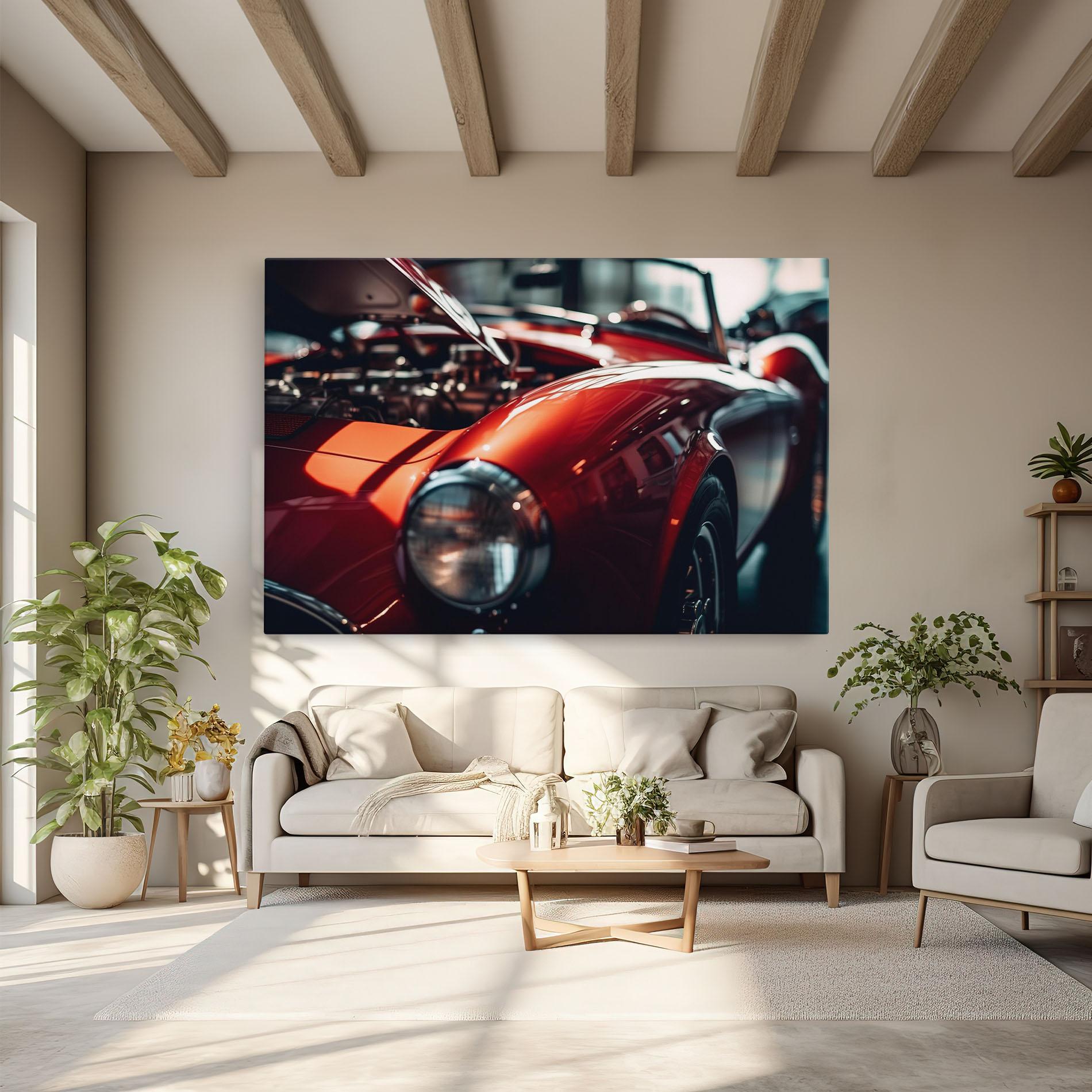 Vászonkép Old Vintage Red Car mockup 6